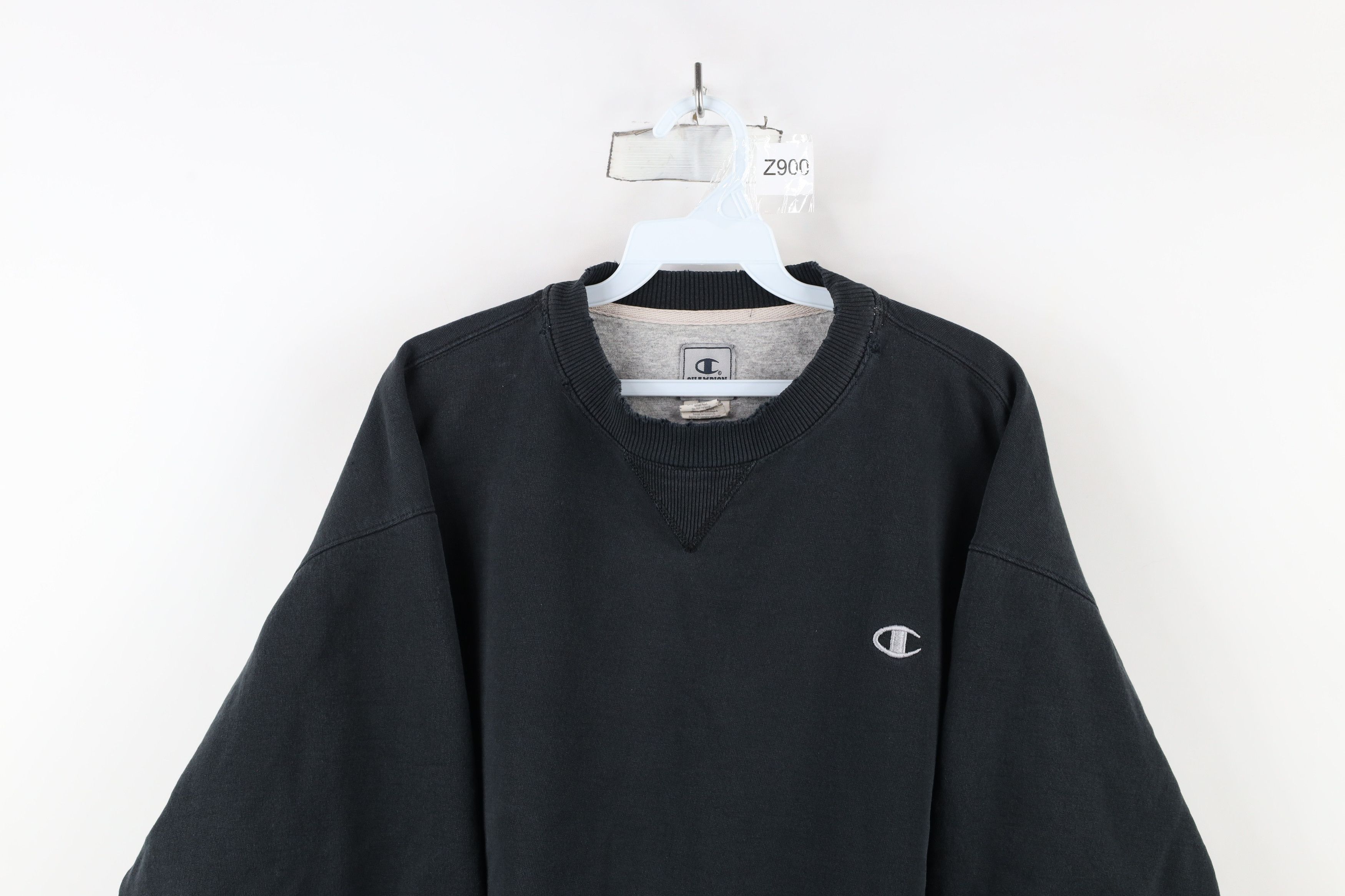 Champion × Vintage Vintage 90s Champion Cut Off Crewneck Sweatshirt Black Size US L / EU 52-54 / 3 - 2 Thumbnail