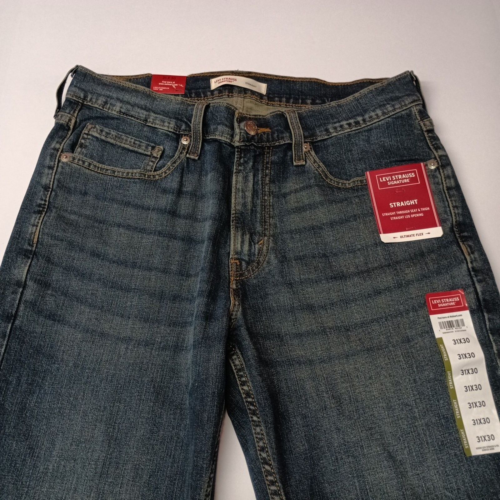 Levi's Signature Levi Straight Jeans Men's 31x30 Blue Ultimate Flex Size US 31 - 4 Thumbnail