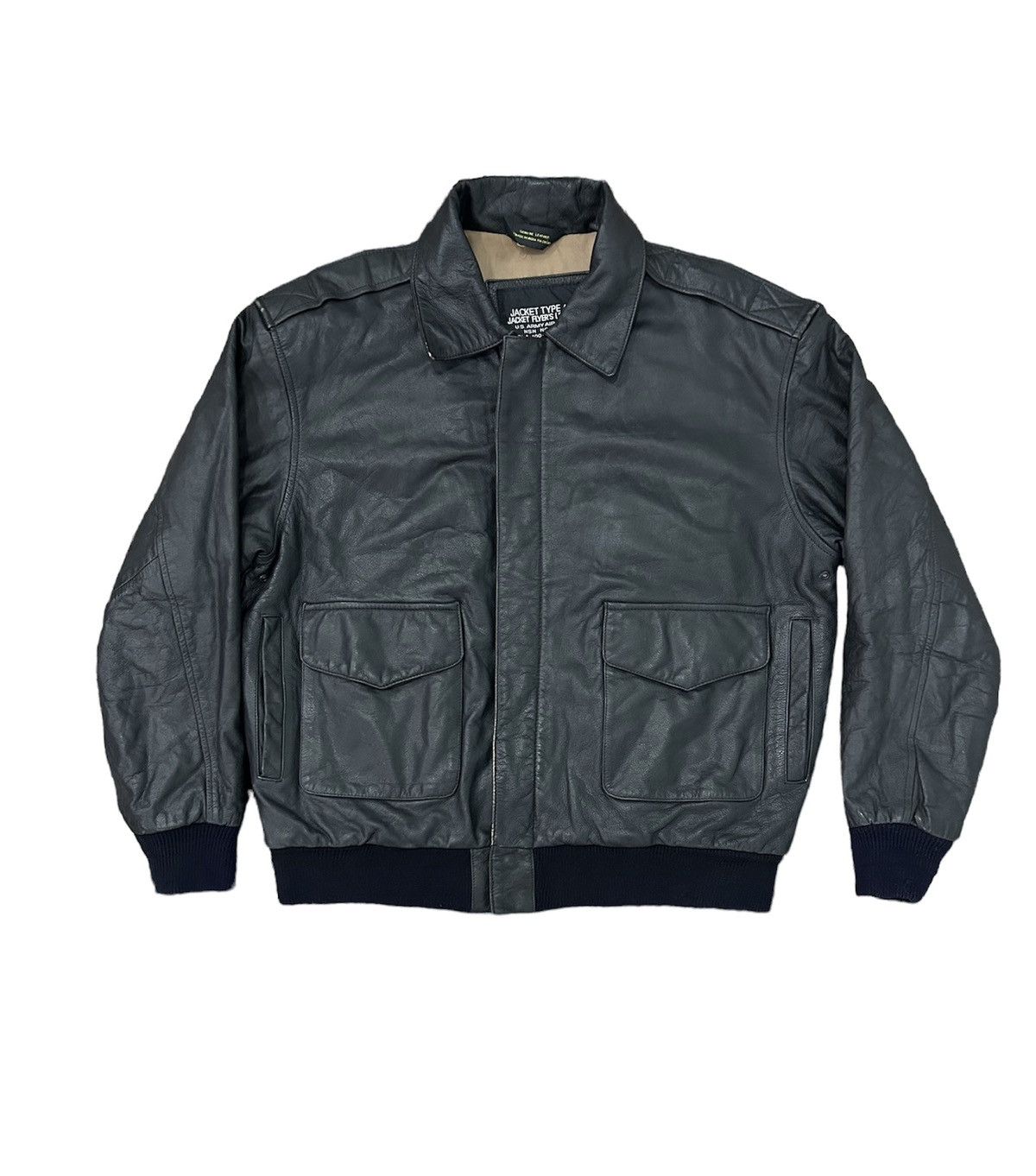 Avirex Vtg A2 Us Army Air Force Leather Jacket Size US M / EU 48-50 / 2 - 1 Thumbnail