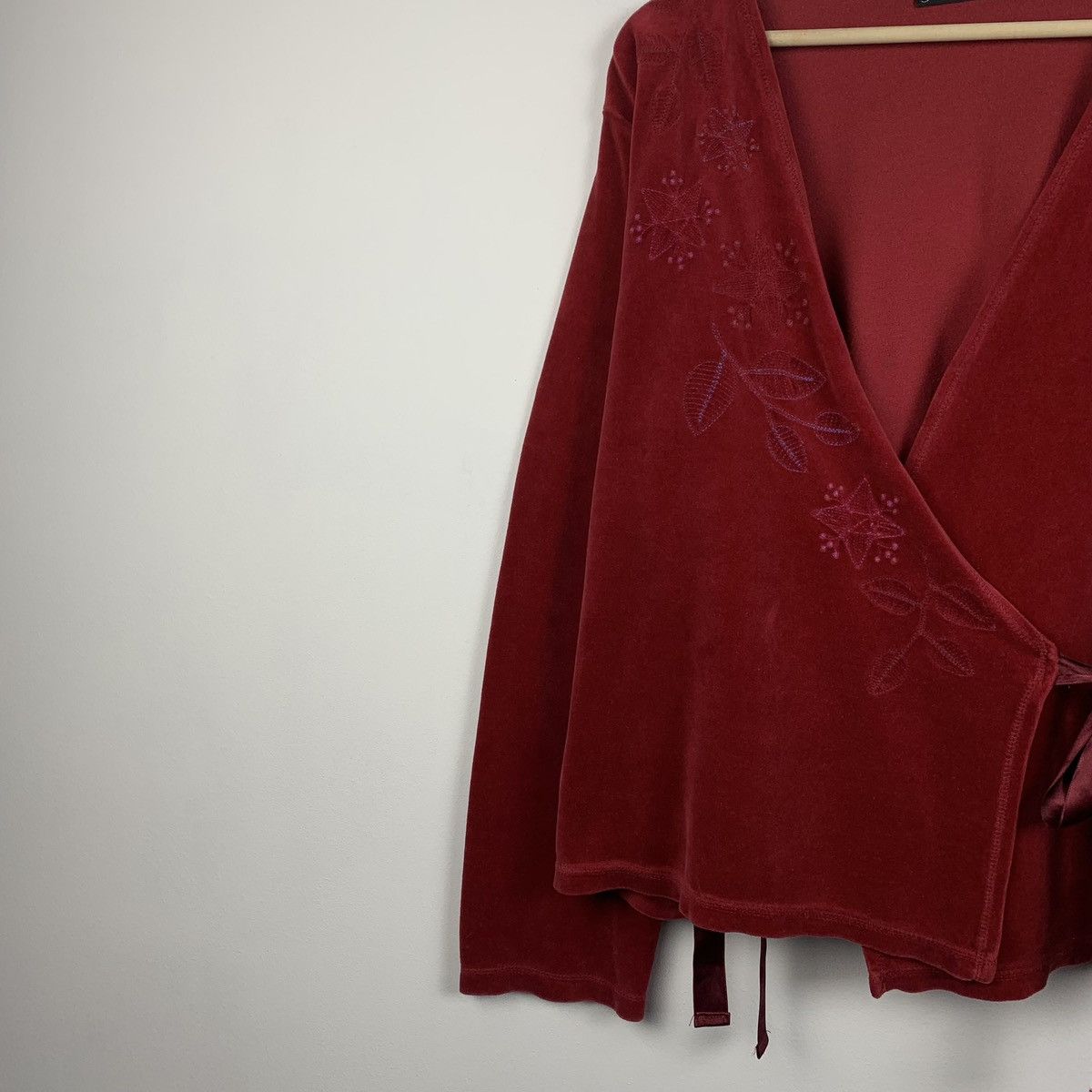 Gudrun Sjoden Velour Cardigan Size M Red Avant Garde
