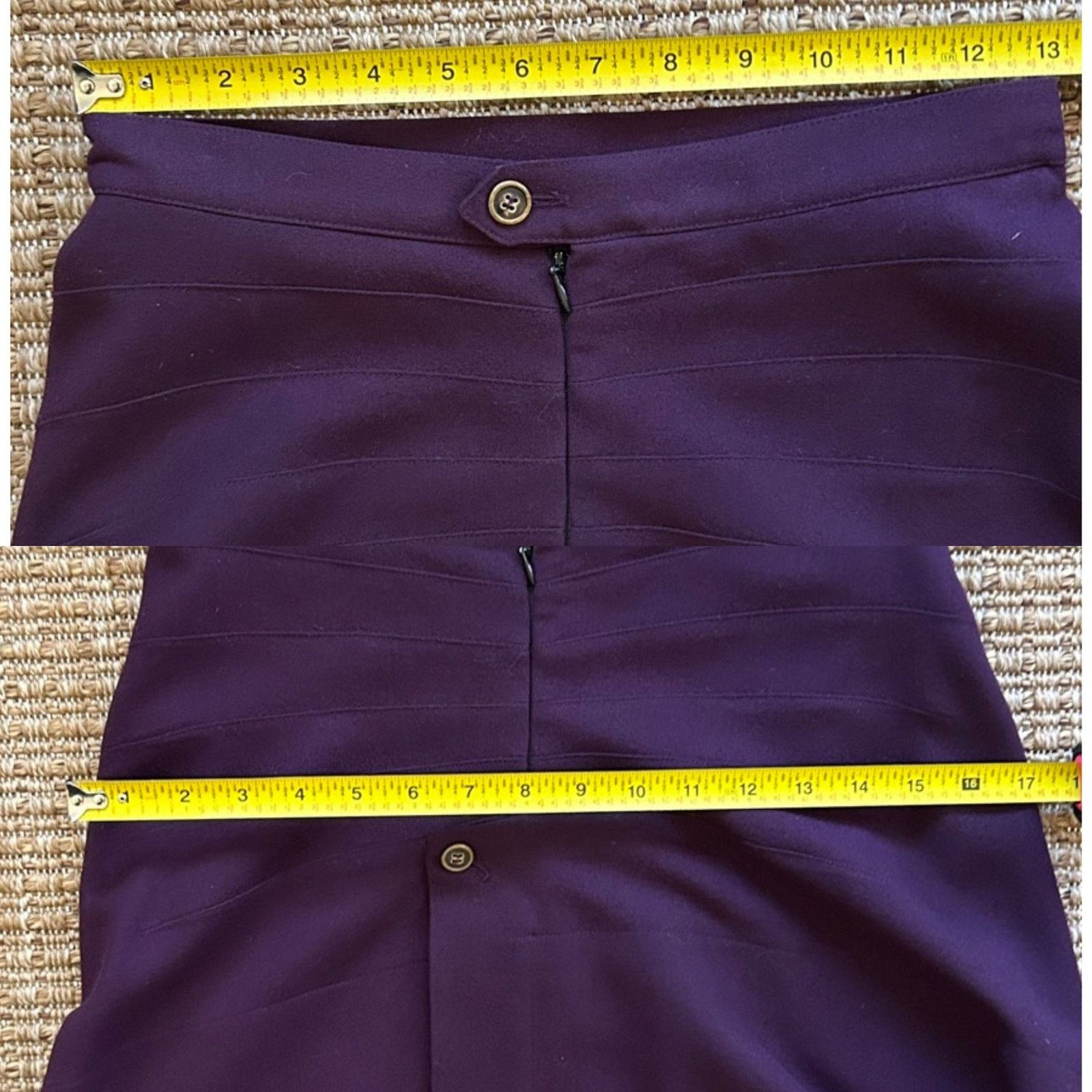Alaia Rare Alaïa Paris Plum Wool Skirt w/ Sculptural Pleating 1990 Size 26" / US 2 / IT 38 - 8 Thumbnail
