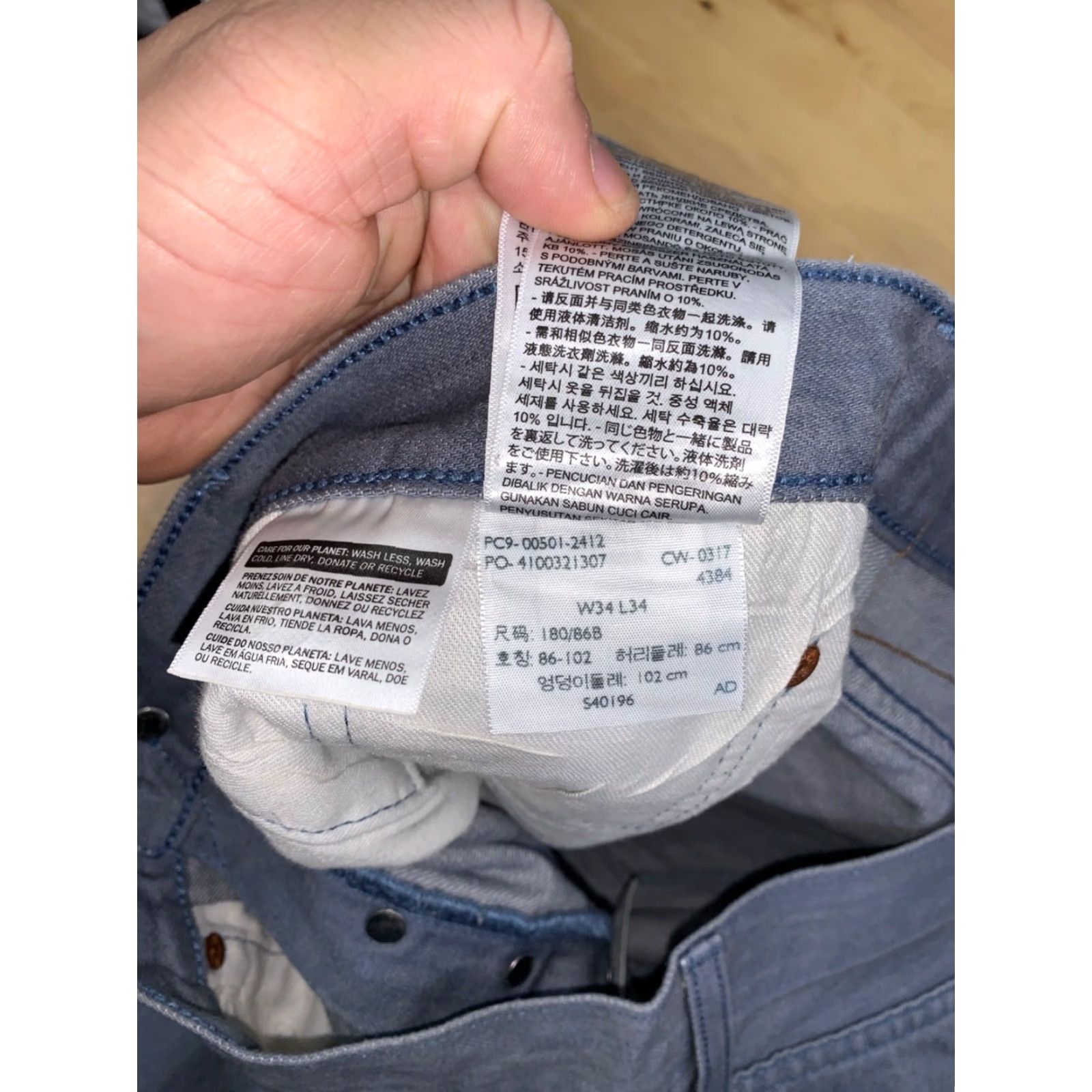 Levi's Levis 501 Jeans Mens 34x34 Denim Blue Gray Straight Button Fly 12304 Vintage No Size US 34 / EU 50 - 4 Thumbnail
