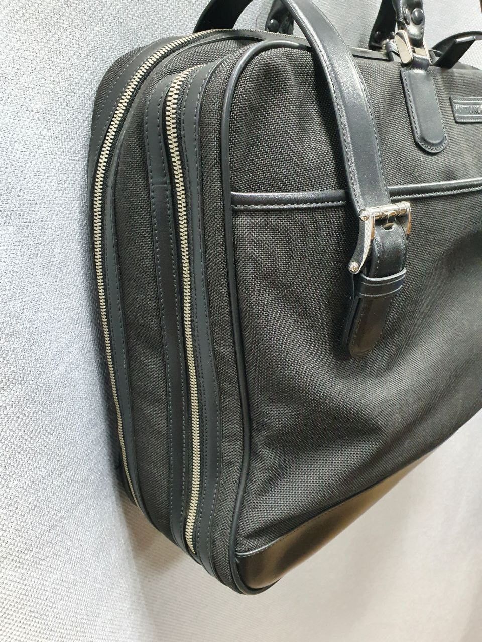 Montblanc Briefcase Montblanc Meisterstuck Black Canvas Leather Bag Size ONE SIZE - 3 Thumbnail