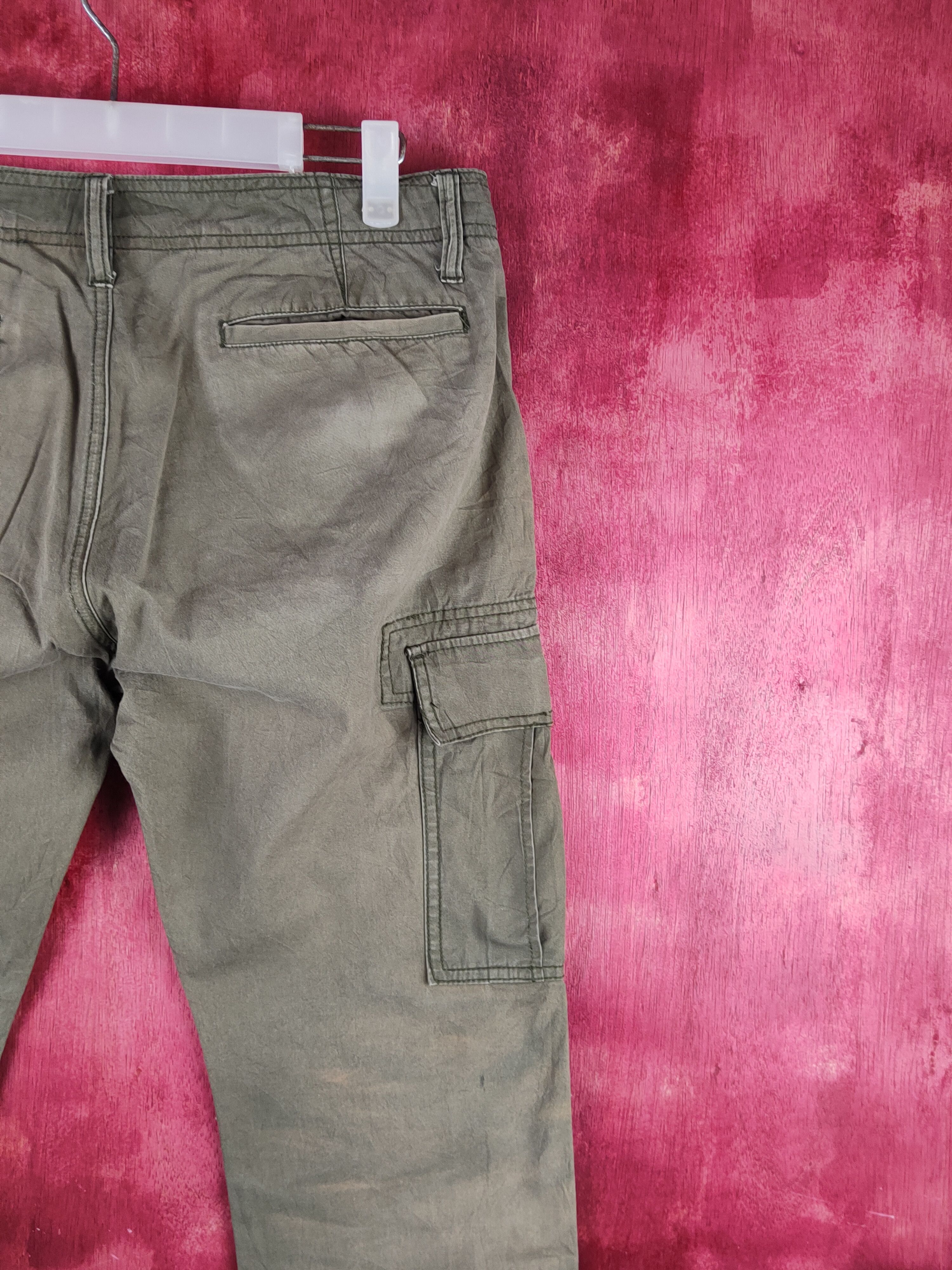 Japanese Brand Japanese Brand Olive Faded Multipocket Cargo Pants #S1455 Size US 30 / EU 46 - 10 Thumbnail