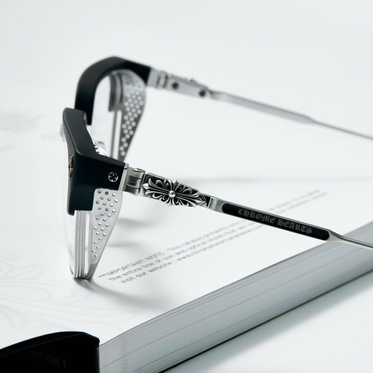 Chrome Hearts CHROME HEARTS LGMA MATTE BLACK/BRUSHED SILVER GLASSES Size ONE SIZE - 3 Thumbnail