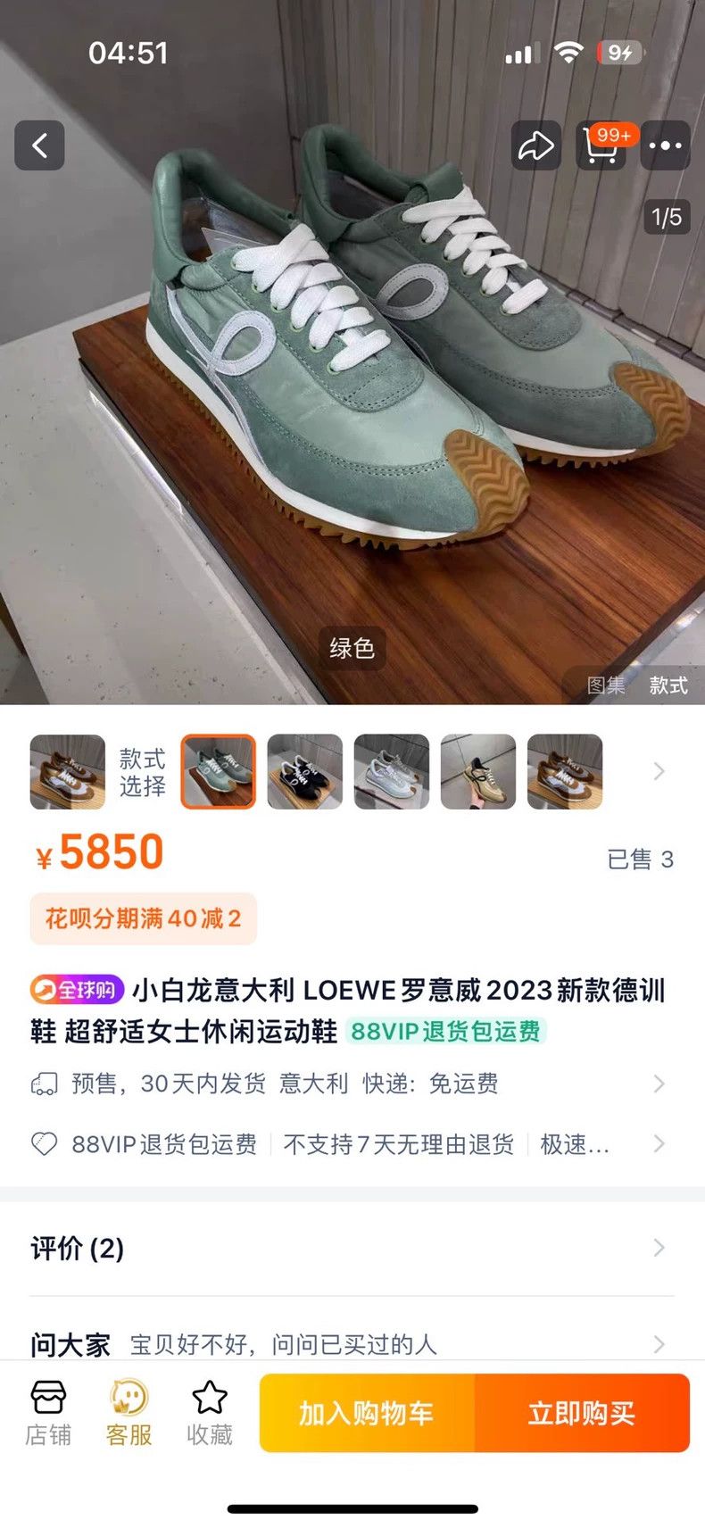 LOEWE Aguan shoes