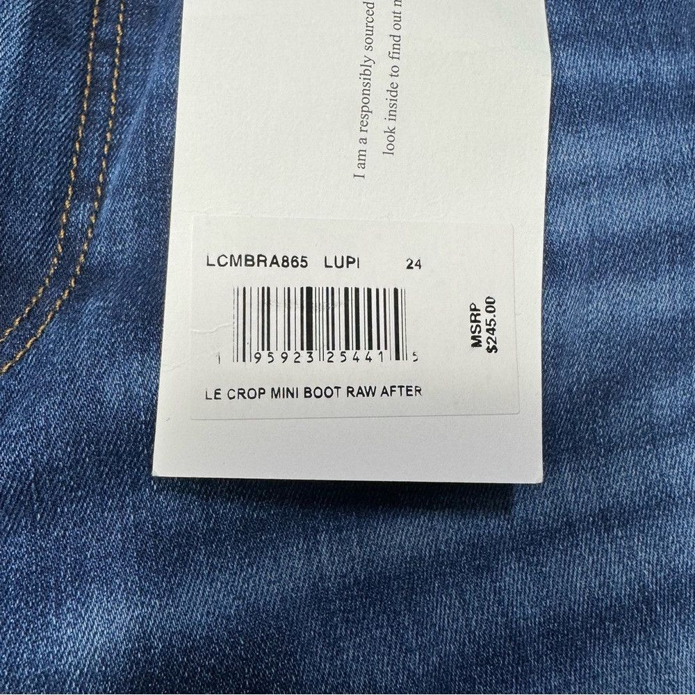 Frame NWT New $245 Frame Le Crop Raw Hem Mini Bootcut Jeans In Ra Size 24" / US 00 / IT 34 - 5 Thumbnail