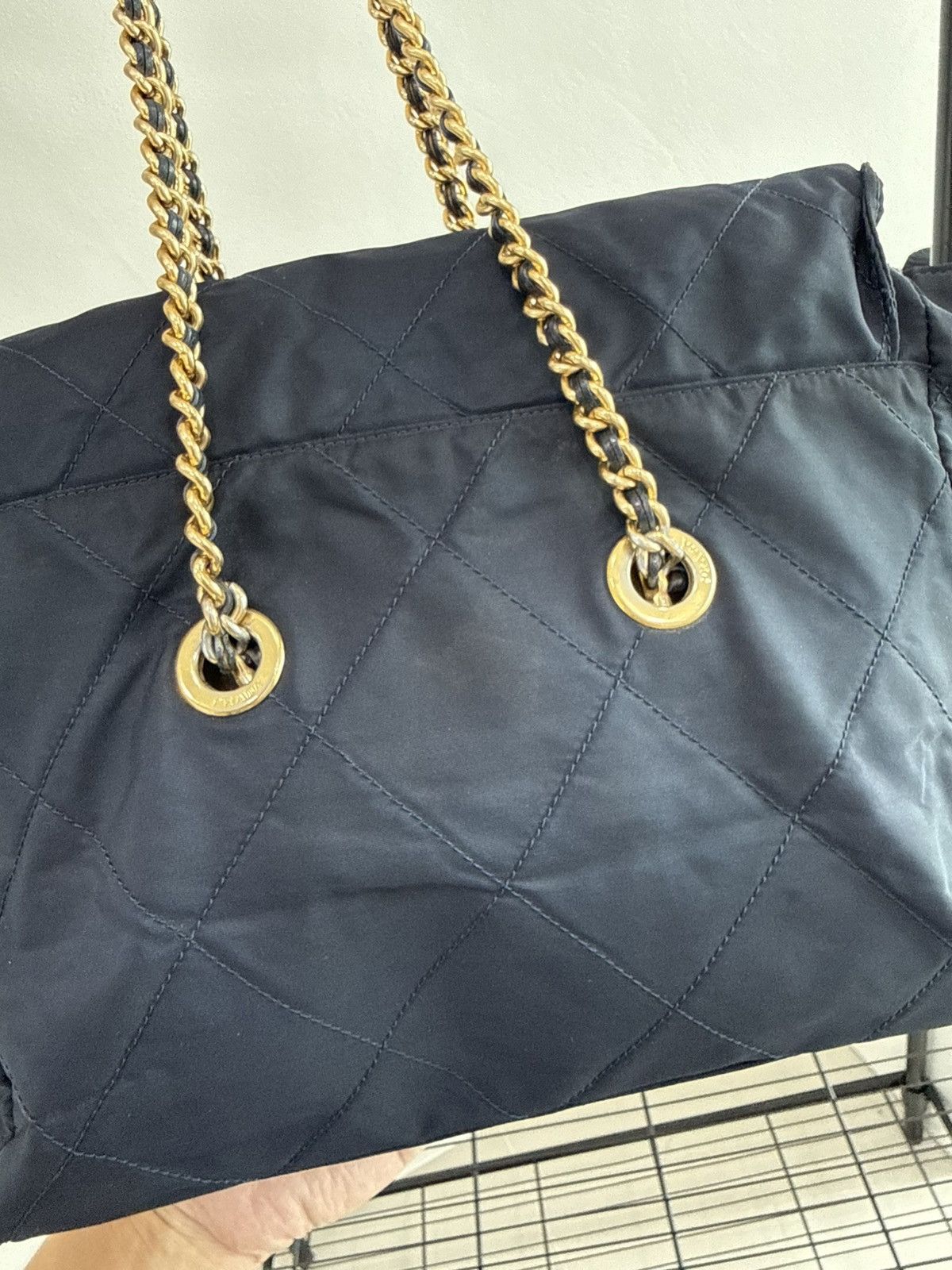 Prada Vintage Prada Logo Plaque Nylon Chain Bag Size ONE SIZE - 9 Thumbnail