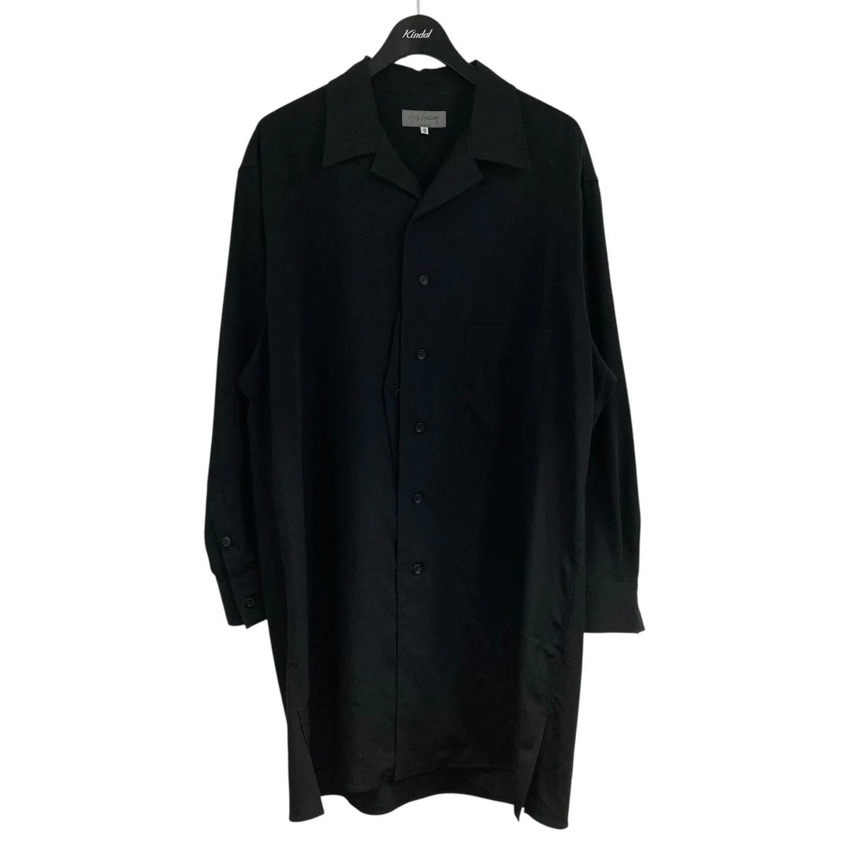 Yohji Yamamoto Yohji Yamamoto pour homme // Open collar tuxedo long shirt Size US M / EU 48-50 / 2 - 1 Thumbnail