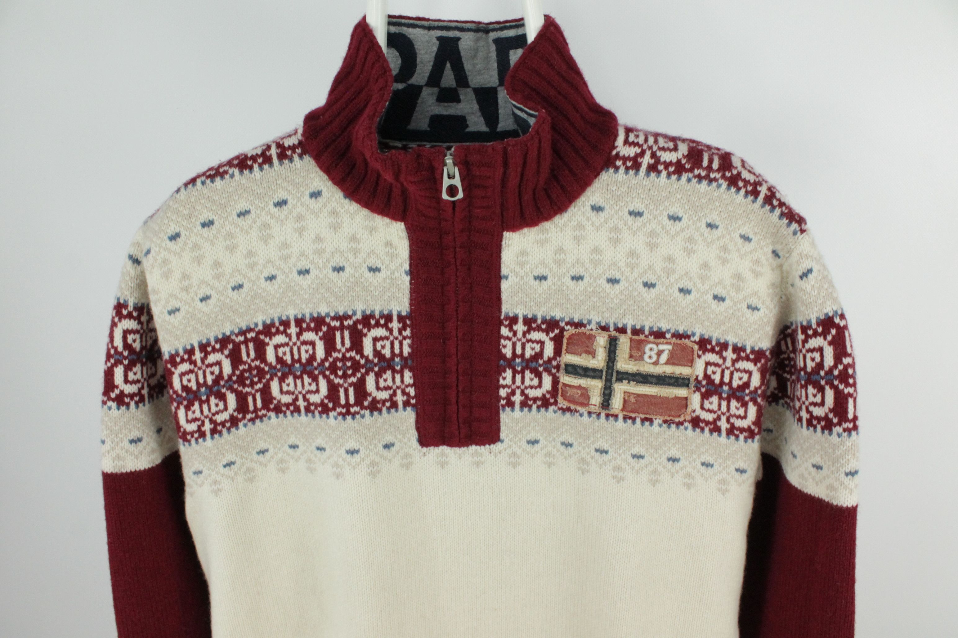 Napapijri Napapijri Patter Knit Wool1/4 Zip Sweater Pullover Men's Size US XXL / EU 58 / 5 - 2 Thumbnail