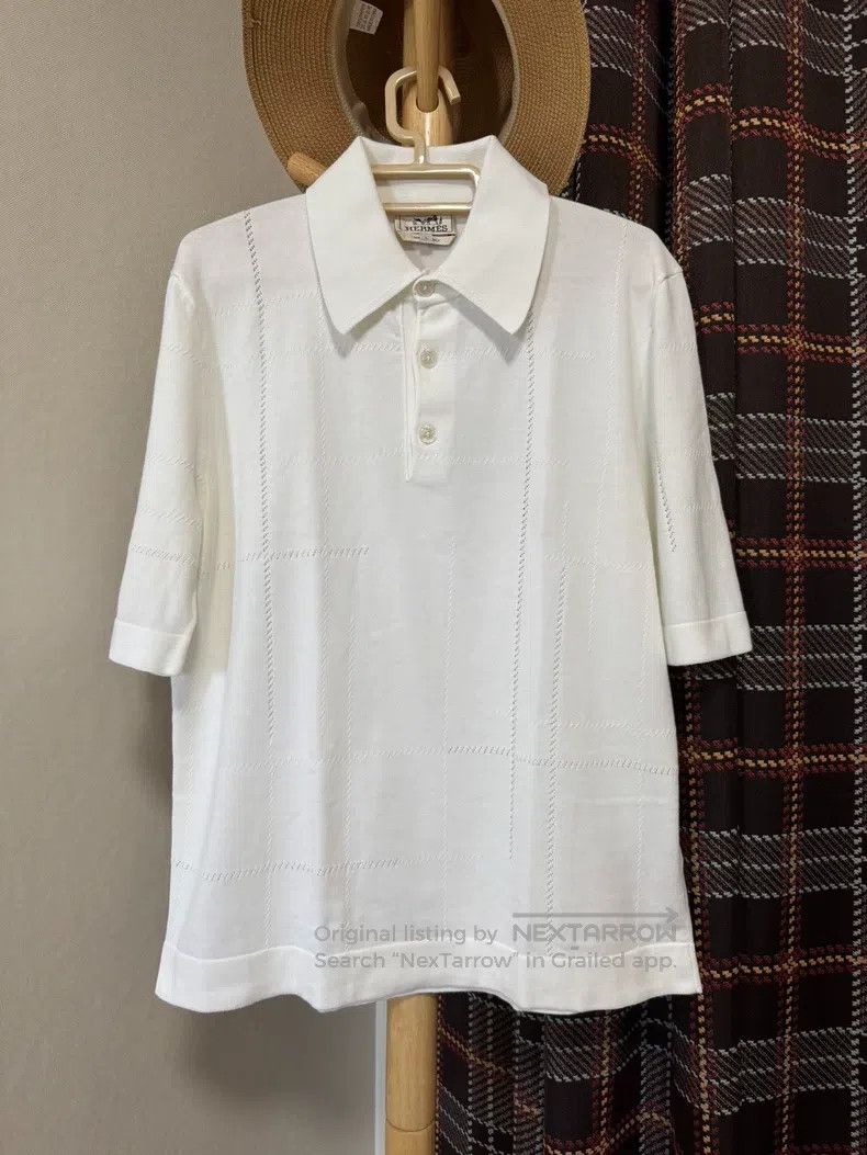 Hermes Hermes “Jeu de points sellier” knitted polo shirt. Size US L / EU 52-54 / 3 - 1 Thumbnail
