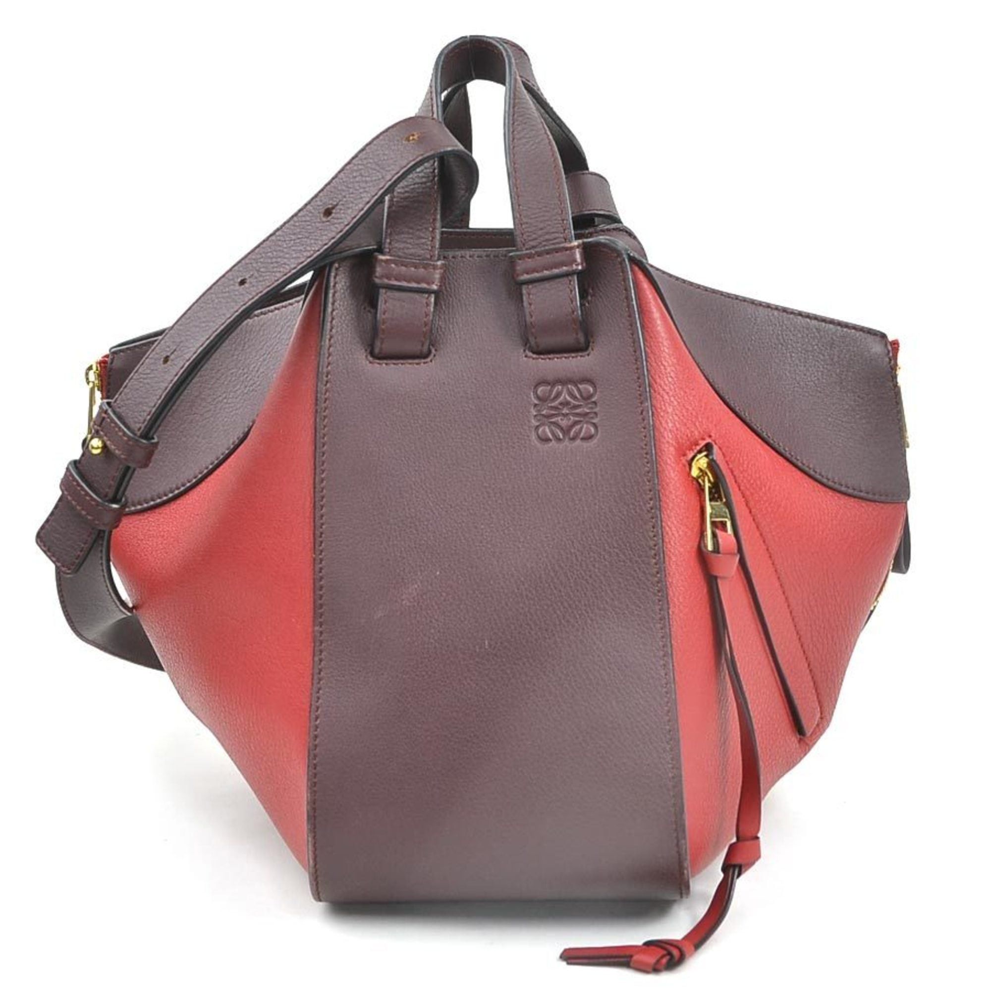 Loewe LOEWE Hammock Small Leather Shoulder Bag in Burgundy/Red Gold (e61175a) Size ONE SIZE - 1 Thumbnail