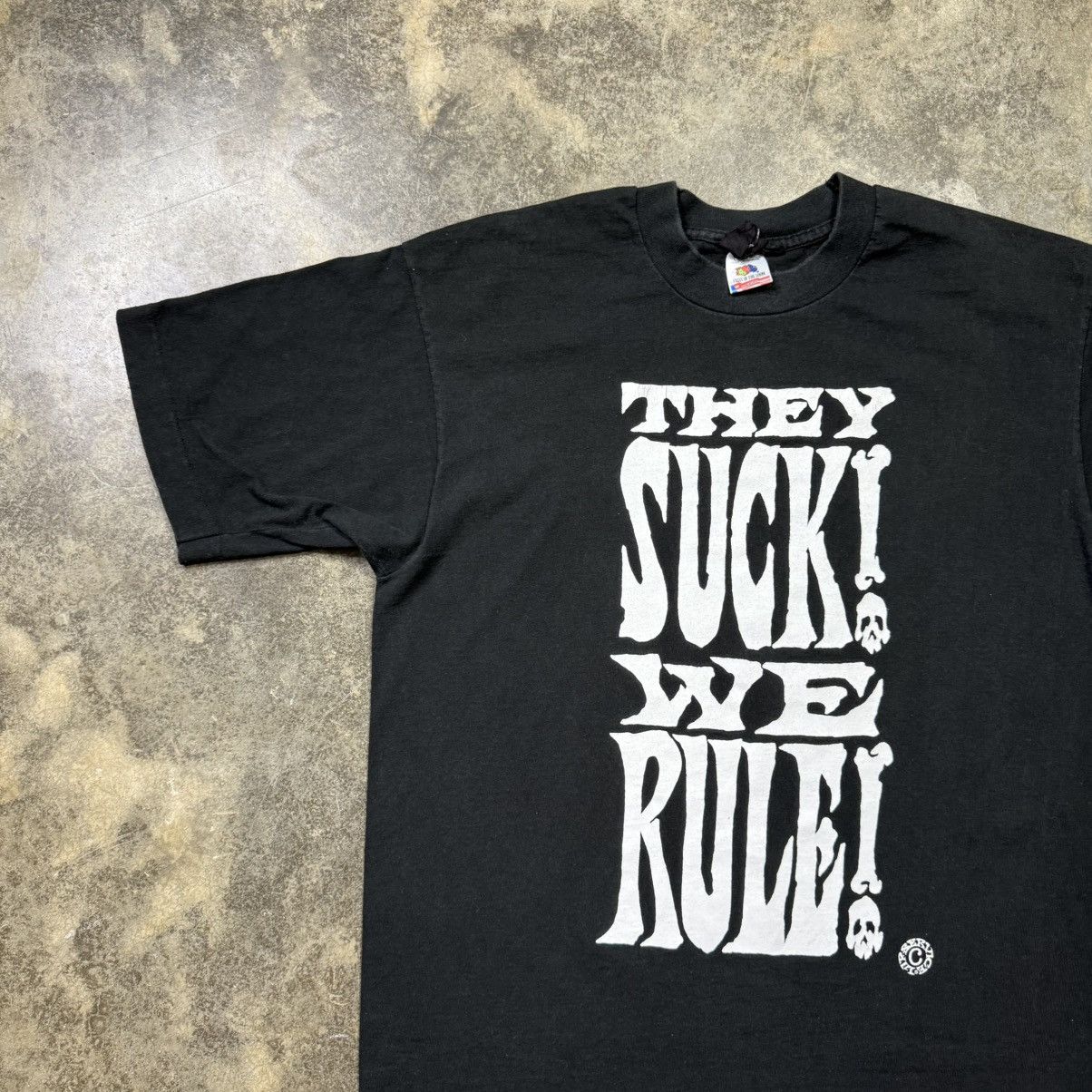Lip Service vintage 90s lipservice skull they suck we rule baggy T-shirt Size US L / EU 52-54 / 3 - 3 Thumbnail