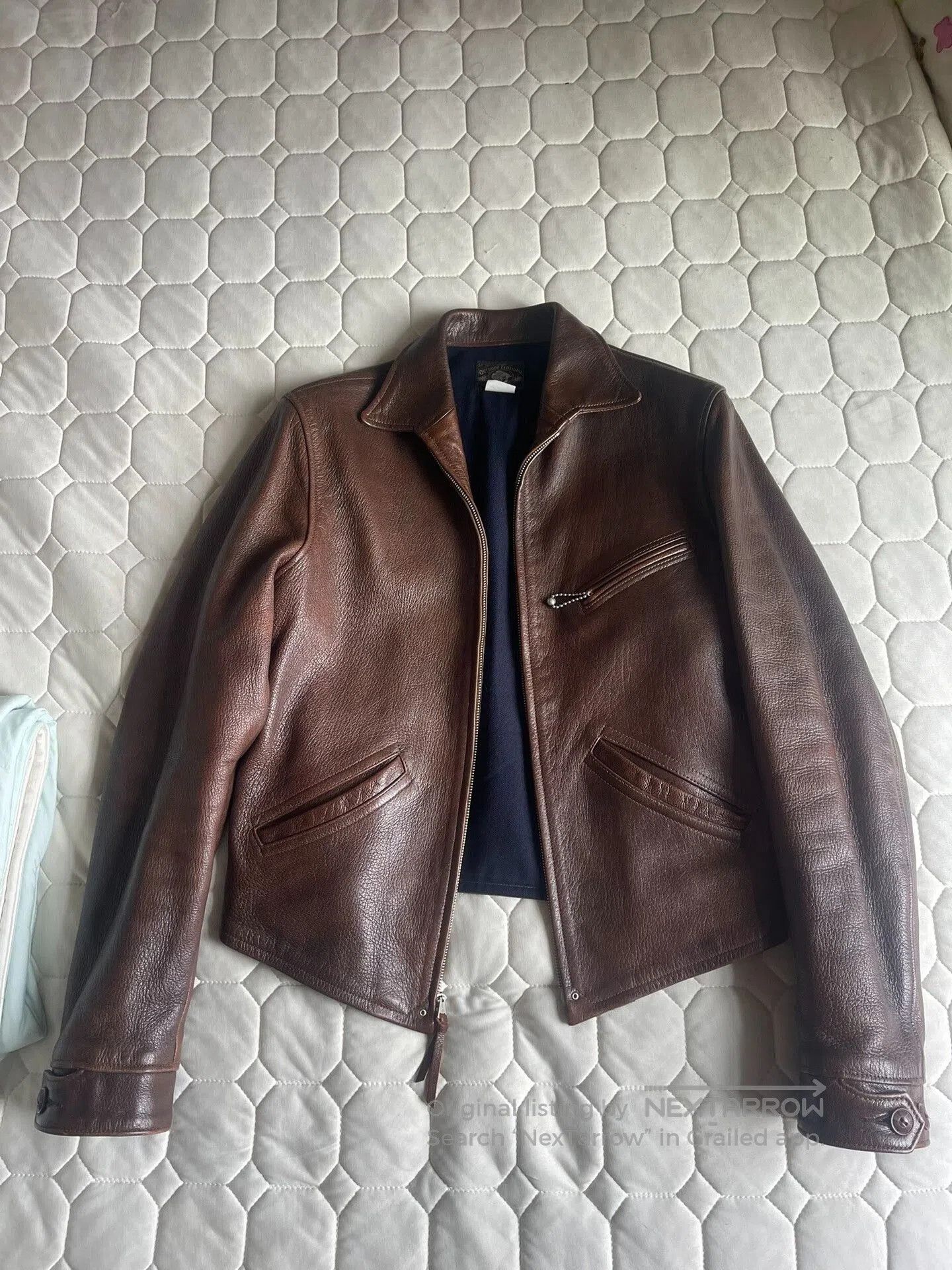 Freewheelers vintage brown goat leather jacket. Size US M / EU 48-50 / 2 - 4 Thumbnail