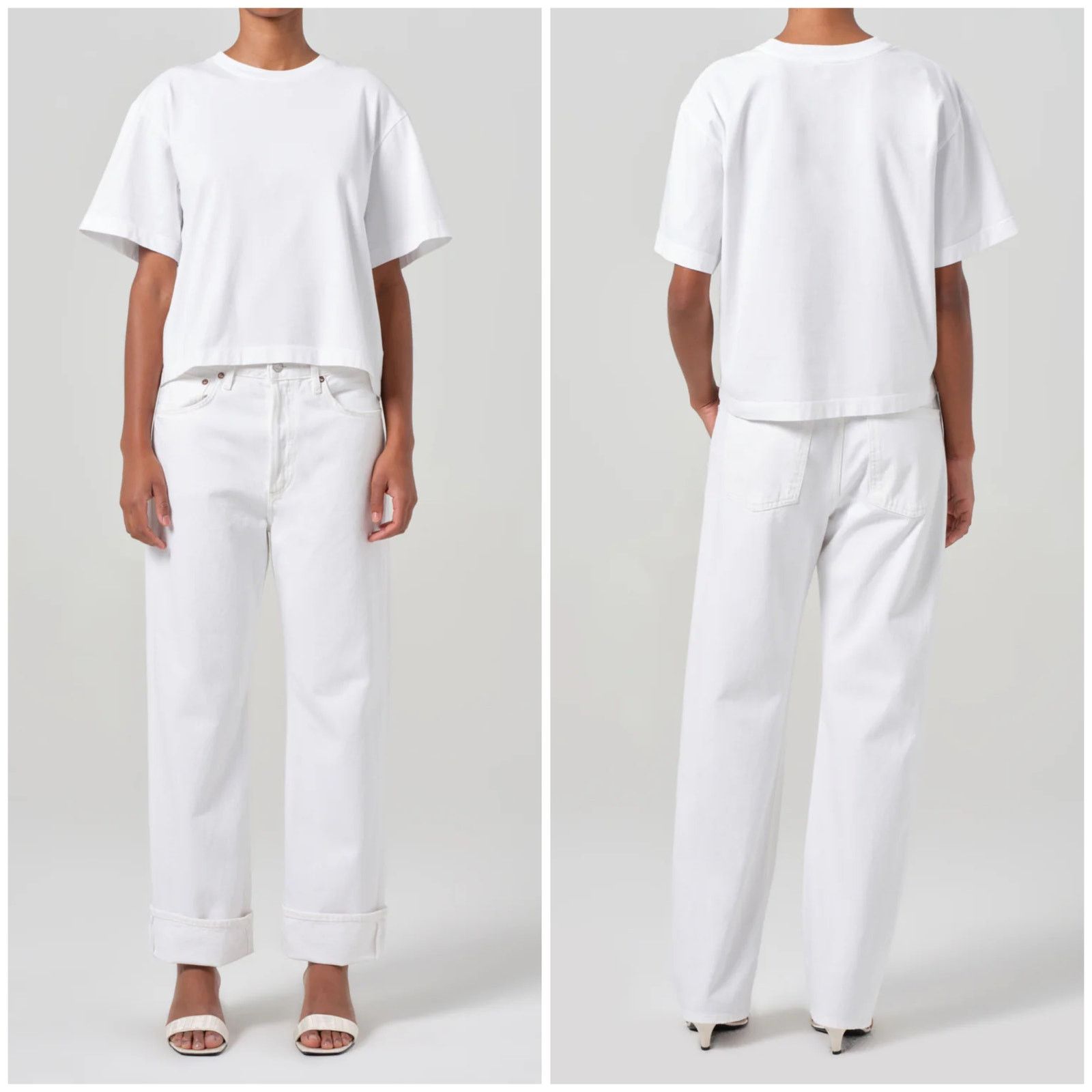 NEW AGOLDE Fran Low Slung Straight Jean Milkshake Wash White