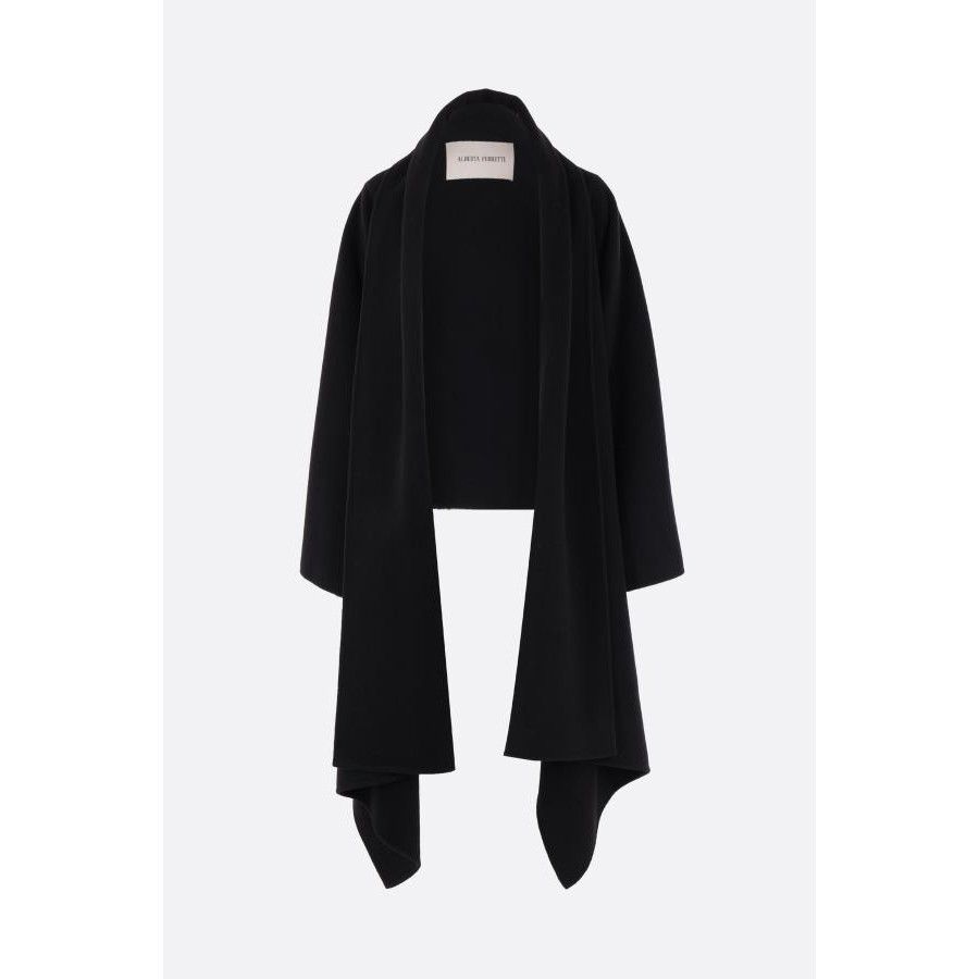 Alberta Ferretti ALBERTA FERRETTI Black Wool/Cashmere Cape New & Authentic (W Size M / US 6-8 / IT 42-44 - 1 Thumbnail