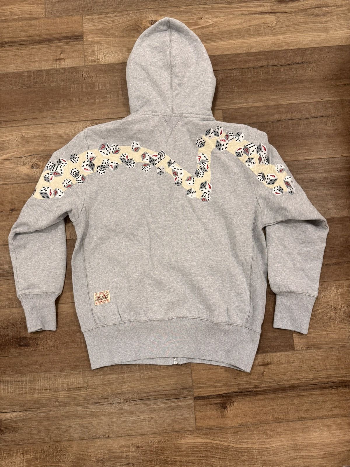 Evisu × Palace PALACE x EVISU Dice Hoodie Grey | Grailed