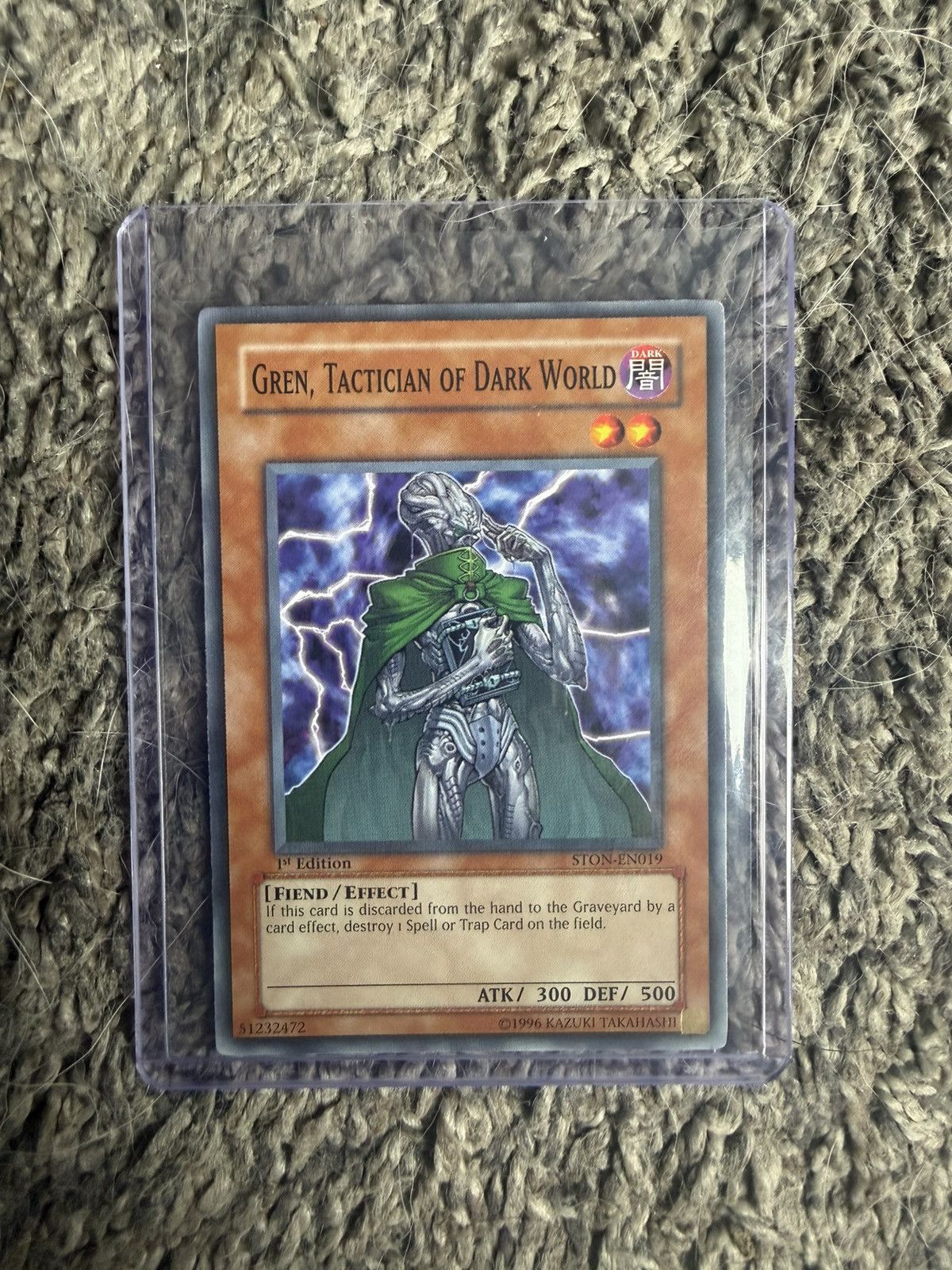 Vintage 1996 Konami Yu-Gi-Oh! Gren, Tactician Of Dark World Card Size ONE SIZE - 1 Thumbnail