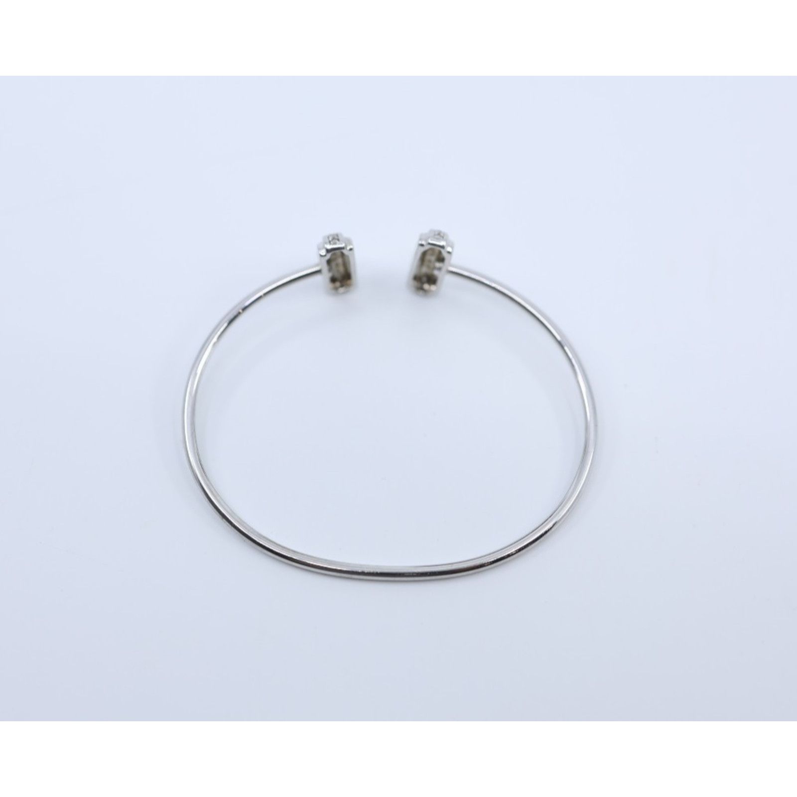 Macys MACYS Diamond Bar Flex Bangle Bracelet 1/6 ct tw Silver $250 Size ONE SIZE - 4 Thumbnail