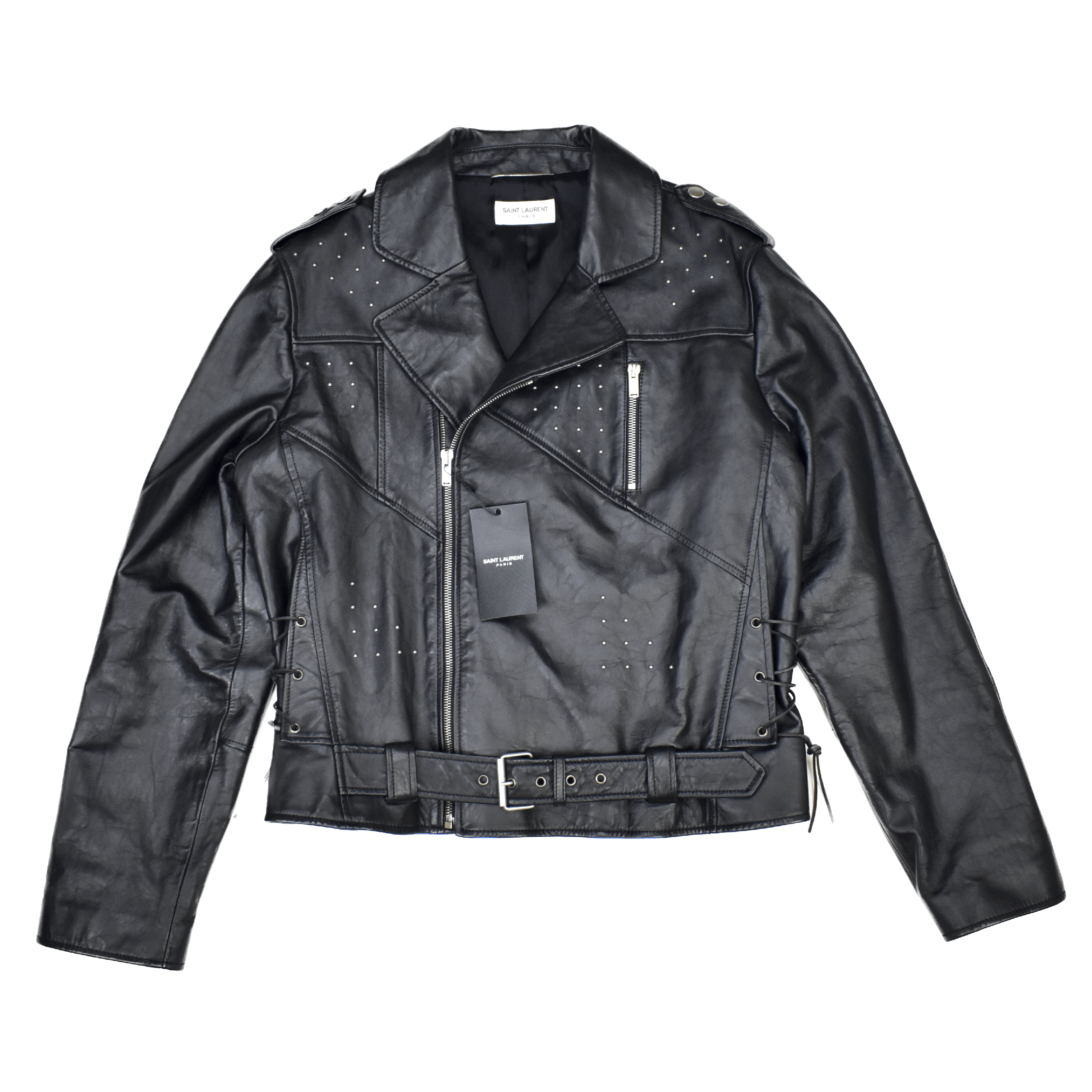 Saint Laurent Paris saint laurent studded firework leather