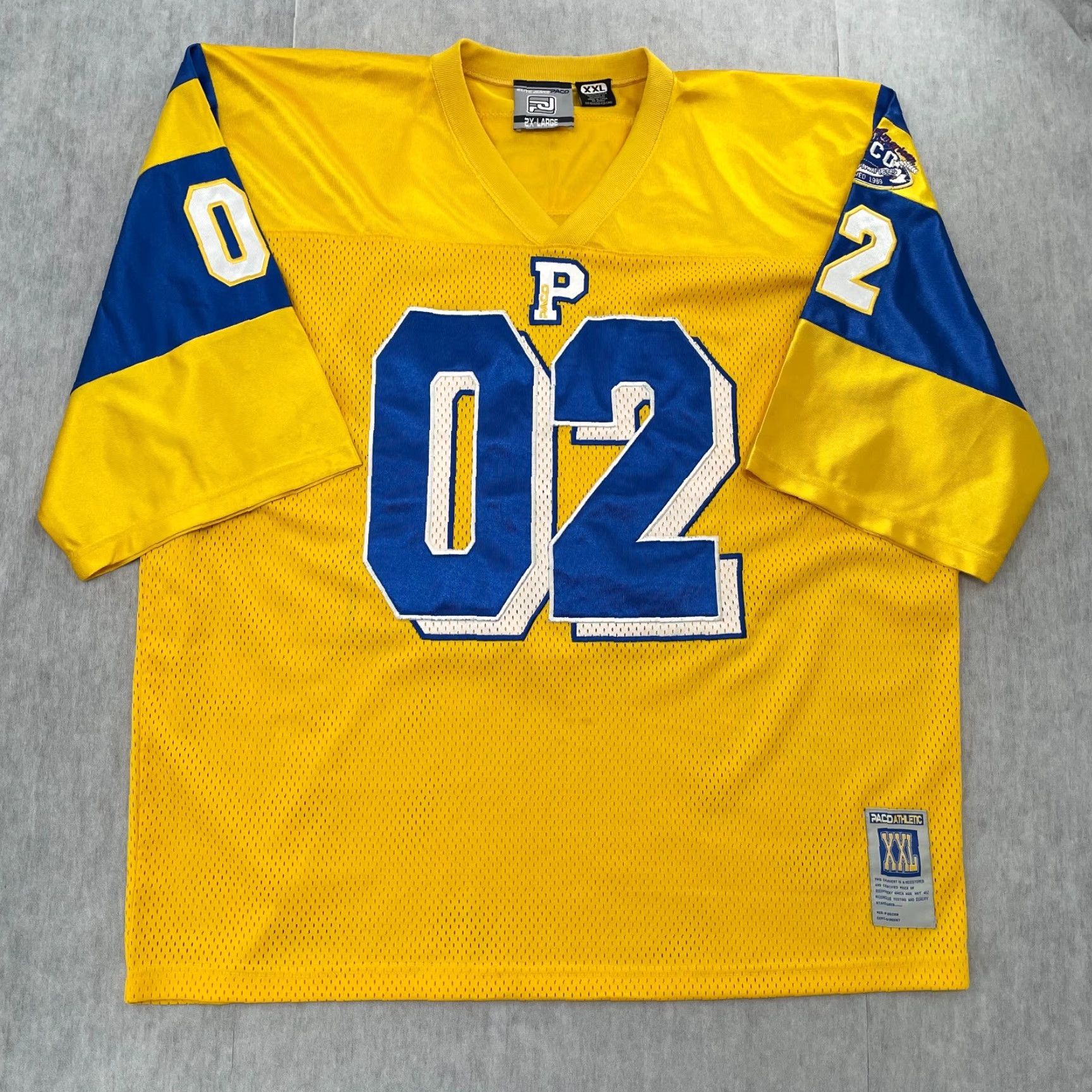 Vintage VINTAGE Paco Athletics Shirt Adult 2XL Yellow Football Jersey 90s Streetwear Mens Shirt Size US XXL / EU 58 / 5 - 2 Thumbnail