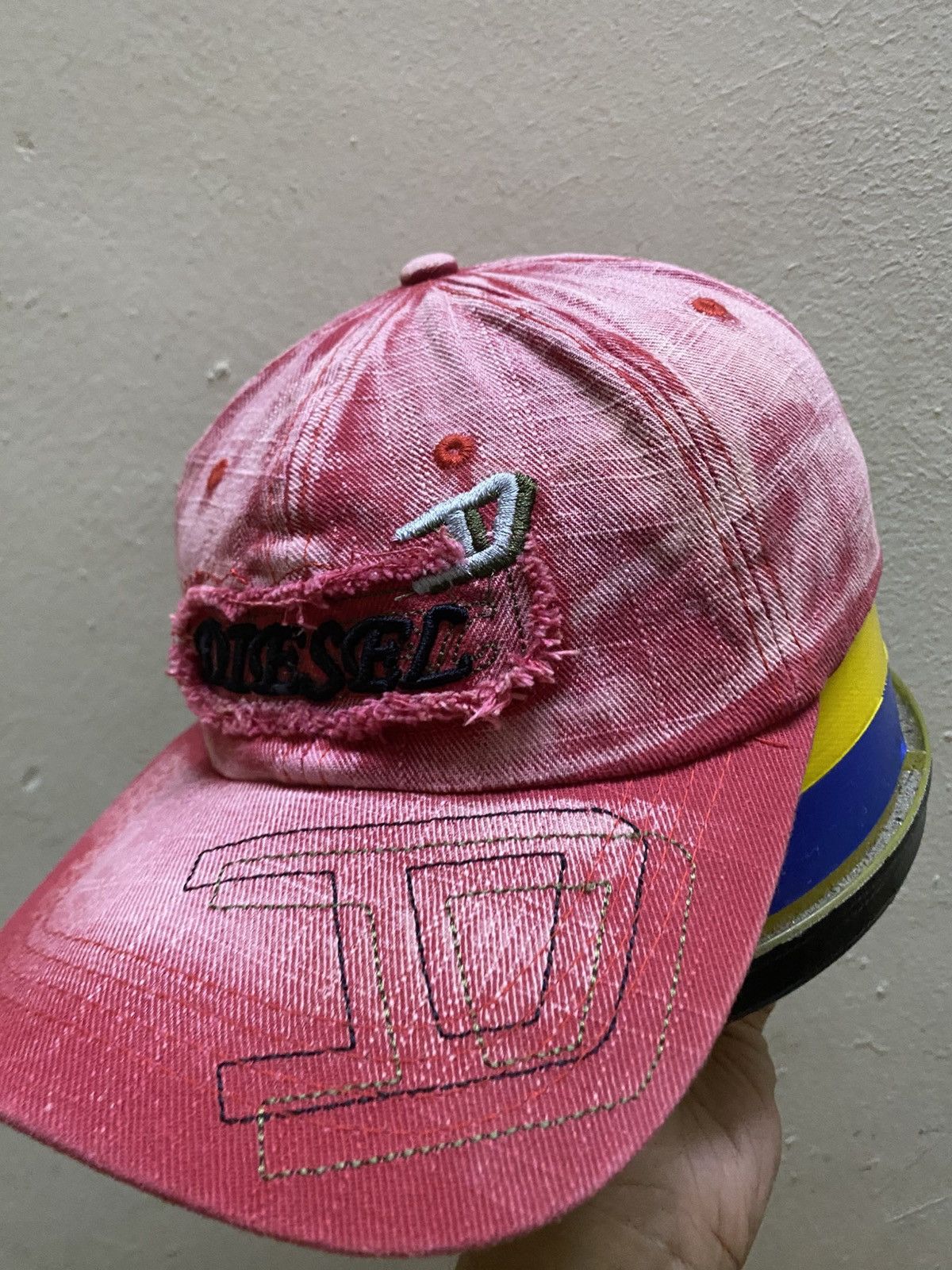 Diesel Diesel Vintage Cap Avant Garde Distressed Acid Wash Hat Size ONE SIZE - 3 Thumbnail