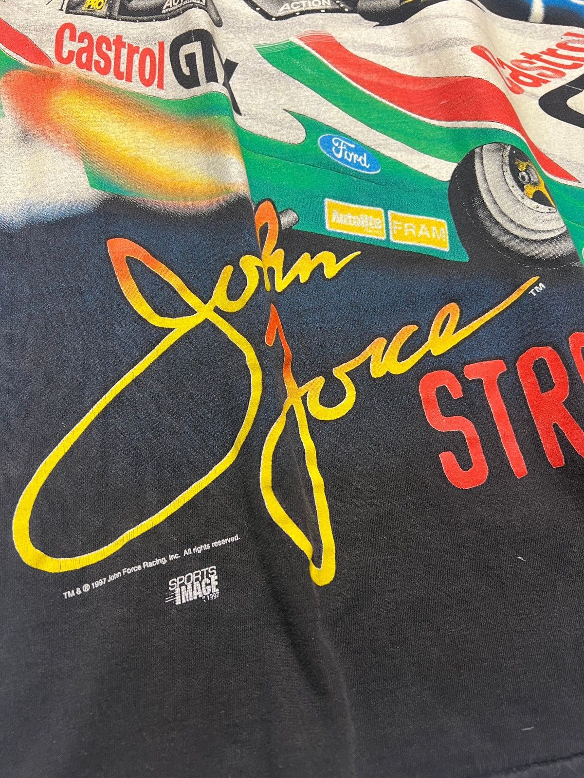 NASCAR × Vintage 1997 John Force The Nightmare Drag Racing Shirt Size US L / EU 52-54 / 3 - 4 Thumbnail