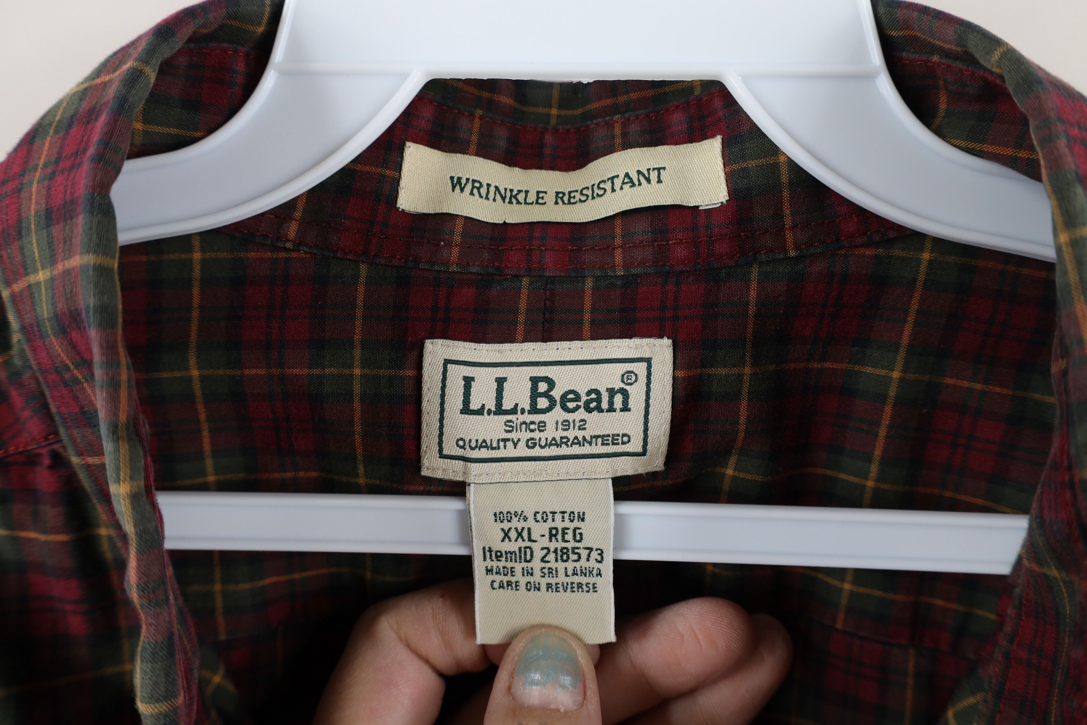 L.L. Bean × Vintage Vintage LL Bean Collared Button Down Shirt Plaid Cotton Size US XXL / EU 58 / 5 - 7 Thumbnail