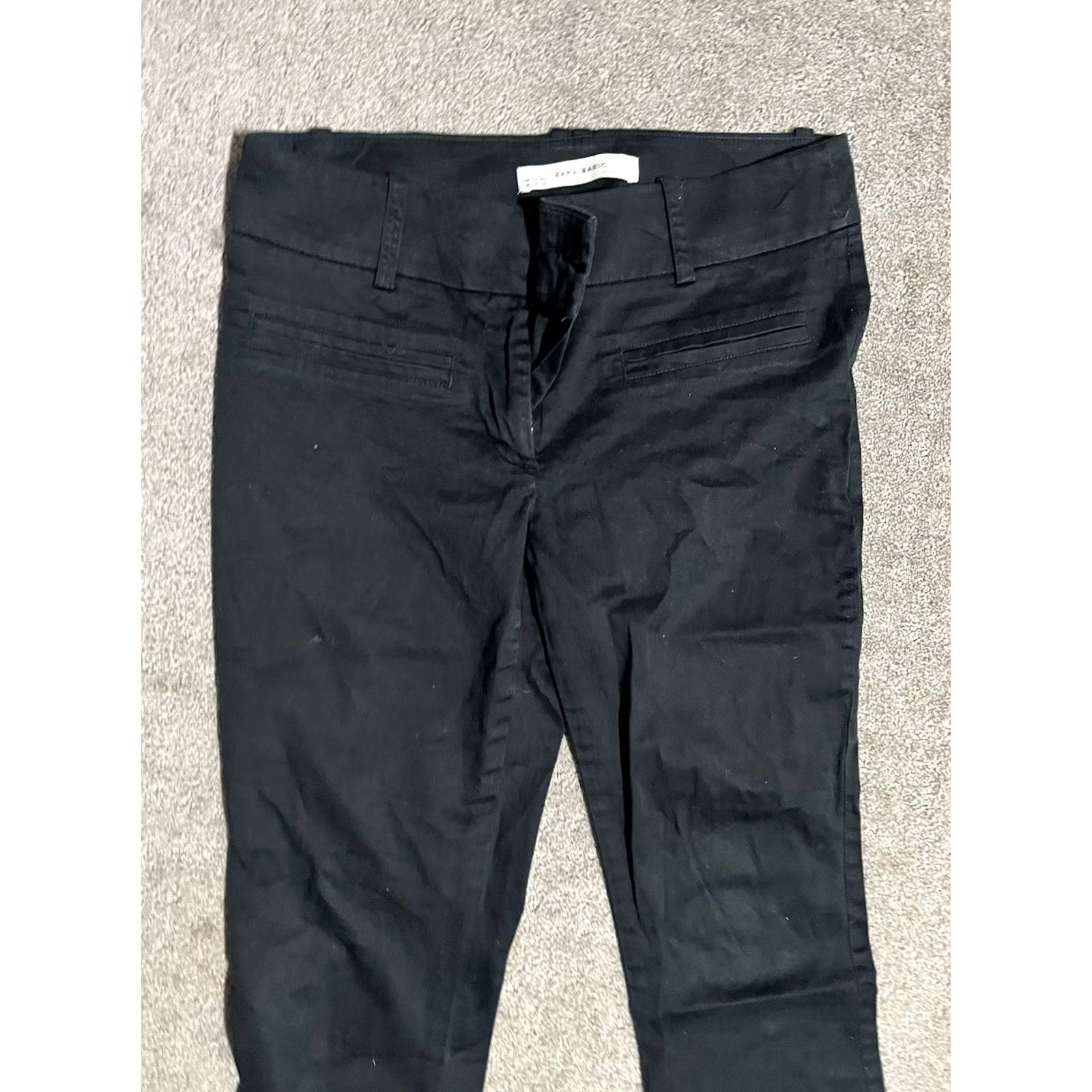 Zara Zara Pants Womens 4 Black Dress Basic Straight Leg Business Oxford Formal Size 27" / US 4 / IT 40 - 2 Thumbnail