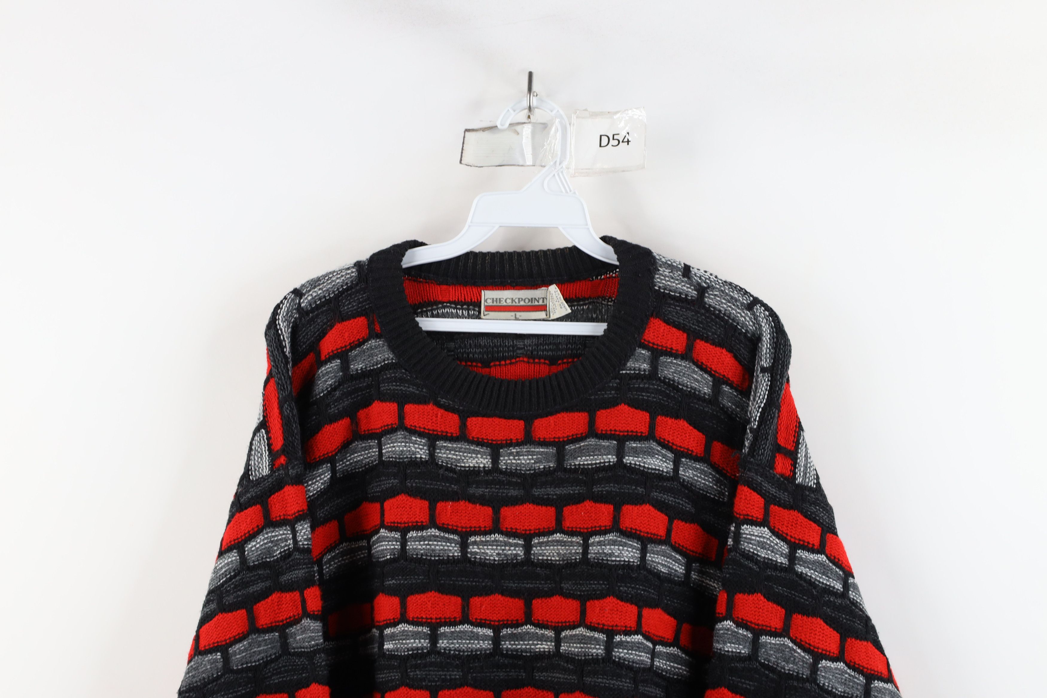 Vintage Vintage 90s Streetwear Brick Knit Crewneck Sweater USA Size US L / EU 52-54 / 3 - 2 Thumbnail