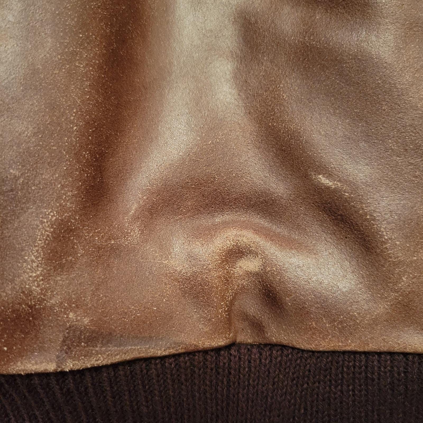 Vintage S Brown Leather Bomber Jacket Faux Fur Collar Aviator Flyboy Size US S / EU 44-46 / 1 - 15 Thumbnail