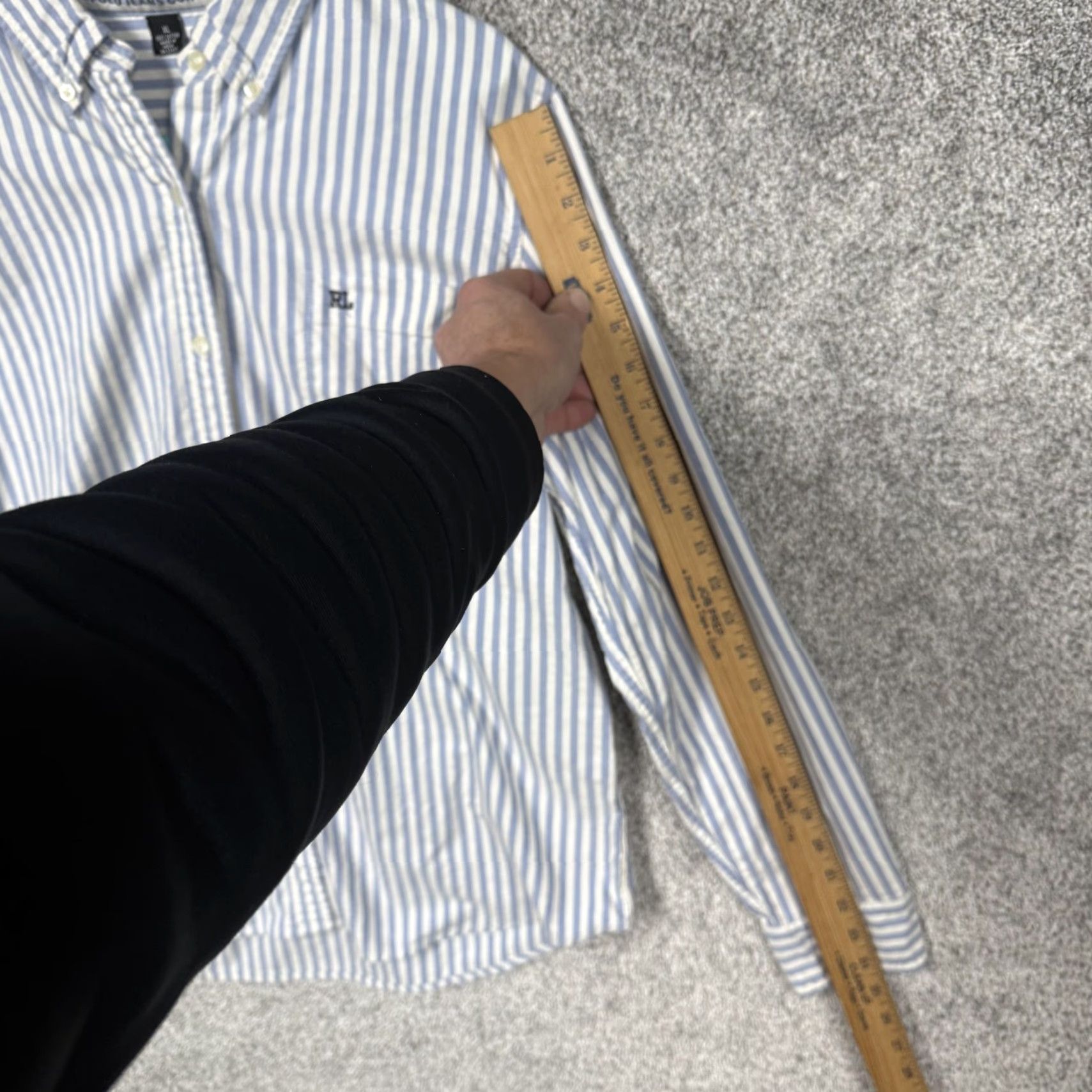 Vintage VINTAGE Polo Jeans Co Shirt Mens XL Striped Blue White Button-Up, Button-Down Collar, Long Sleeve, Casual Preppy, 100% Cotton Size US XL / EU 56 / 4 - 3 Thumbnail