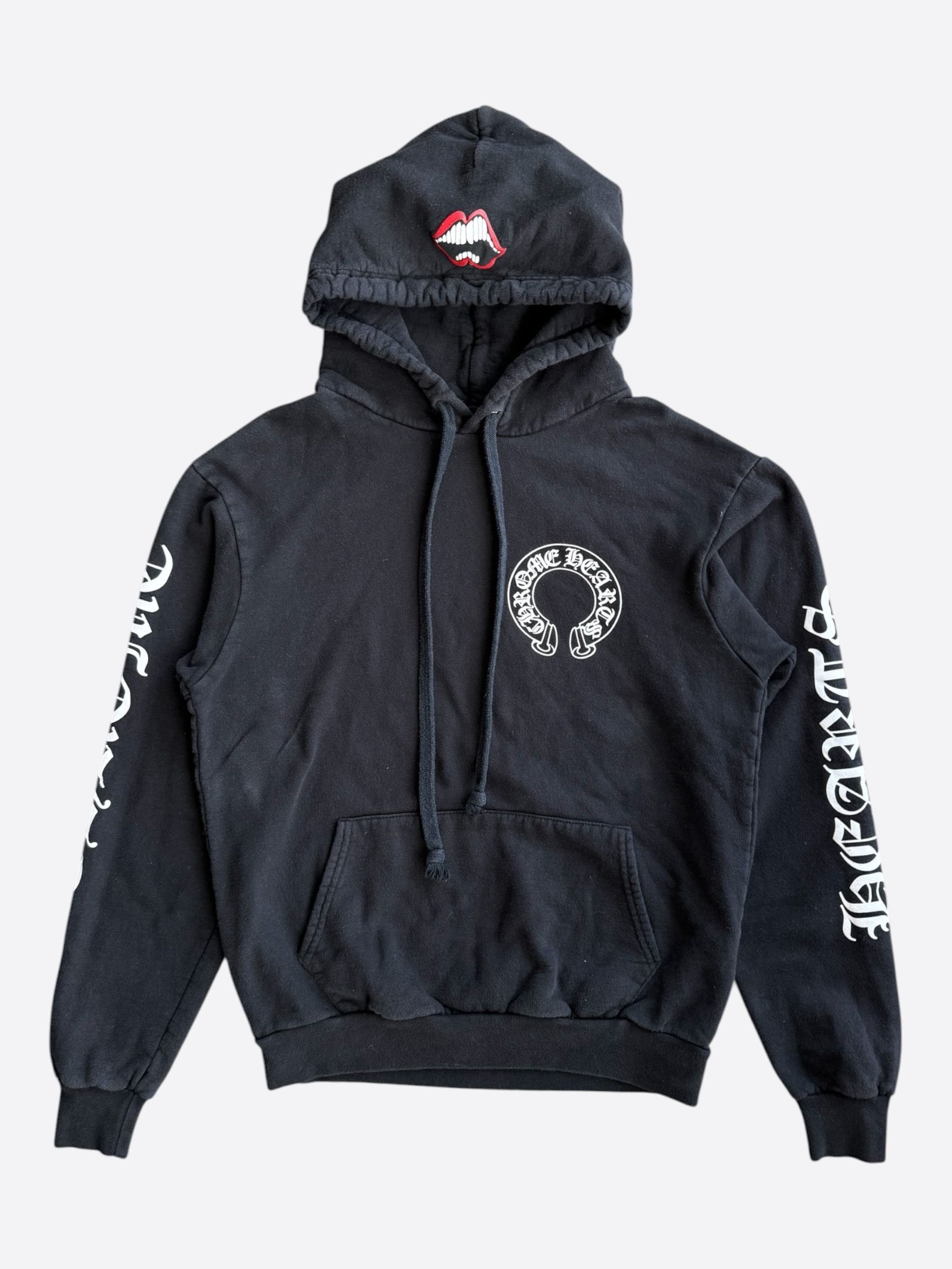 Chrome Hearts Chrome Hearts Black & White Horseshoe Chomper Logo Hoodie Size US S / EU 44-46 / 1 - 1 Thumbnail