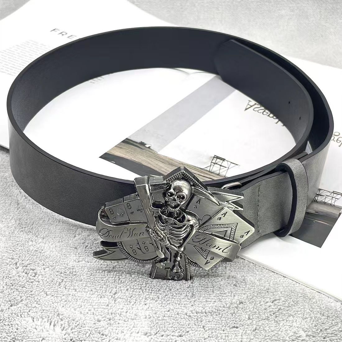 Designer Poker Future Vintage Belt Riveted Belts Menswear Accessories Size ONE SIZE - 6 Thumbnail