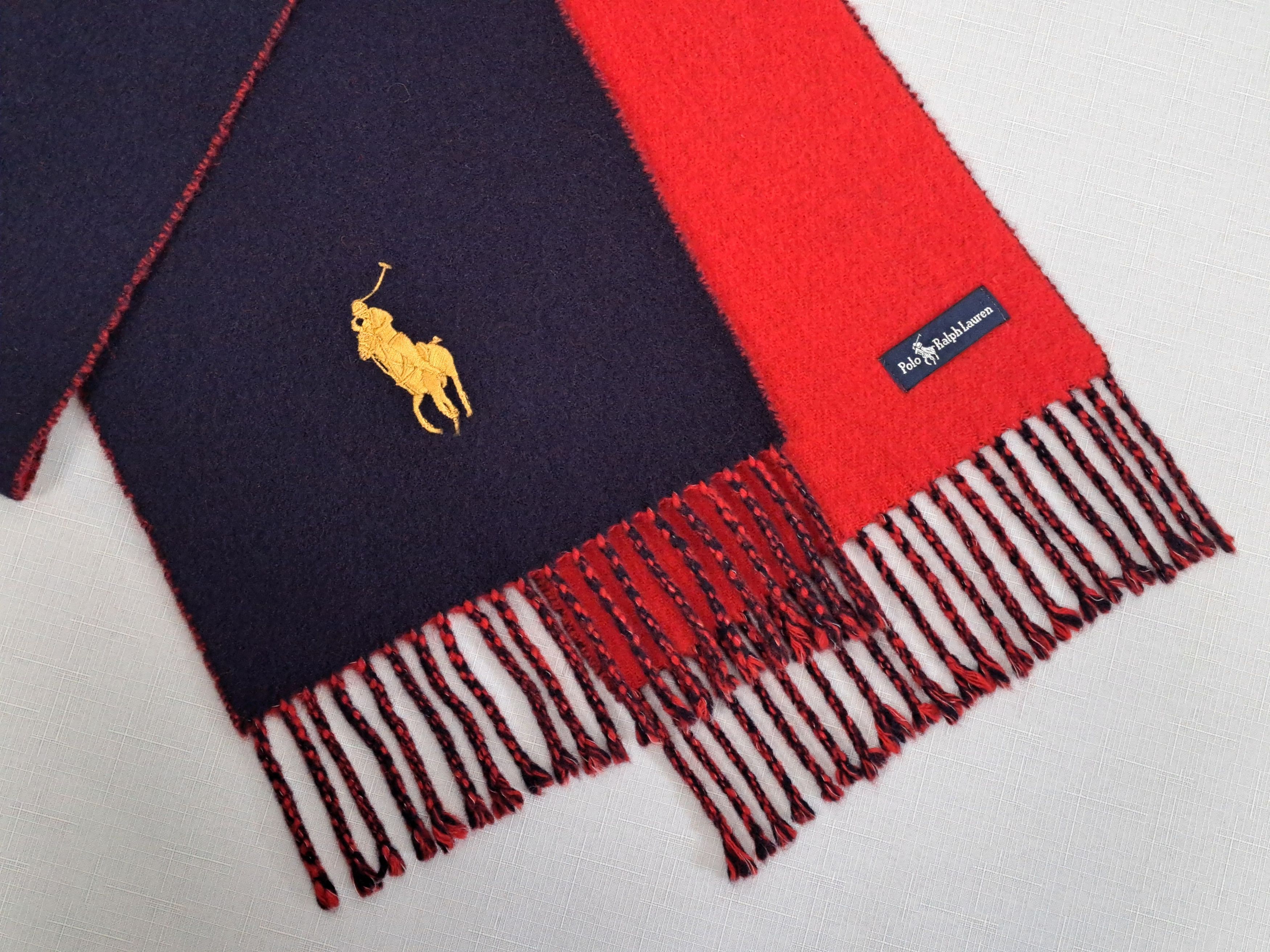 Polo Ralph Lauren Polo Ralph Lauren embroidered big pony logo bicolore scarf. Size ONE SIZE - 5 Thumbnail