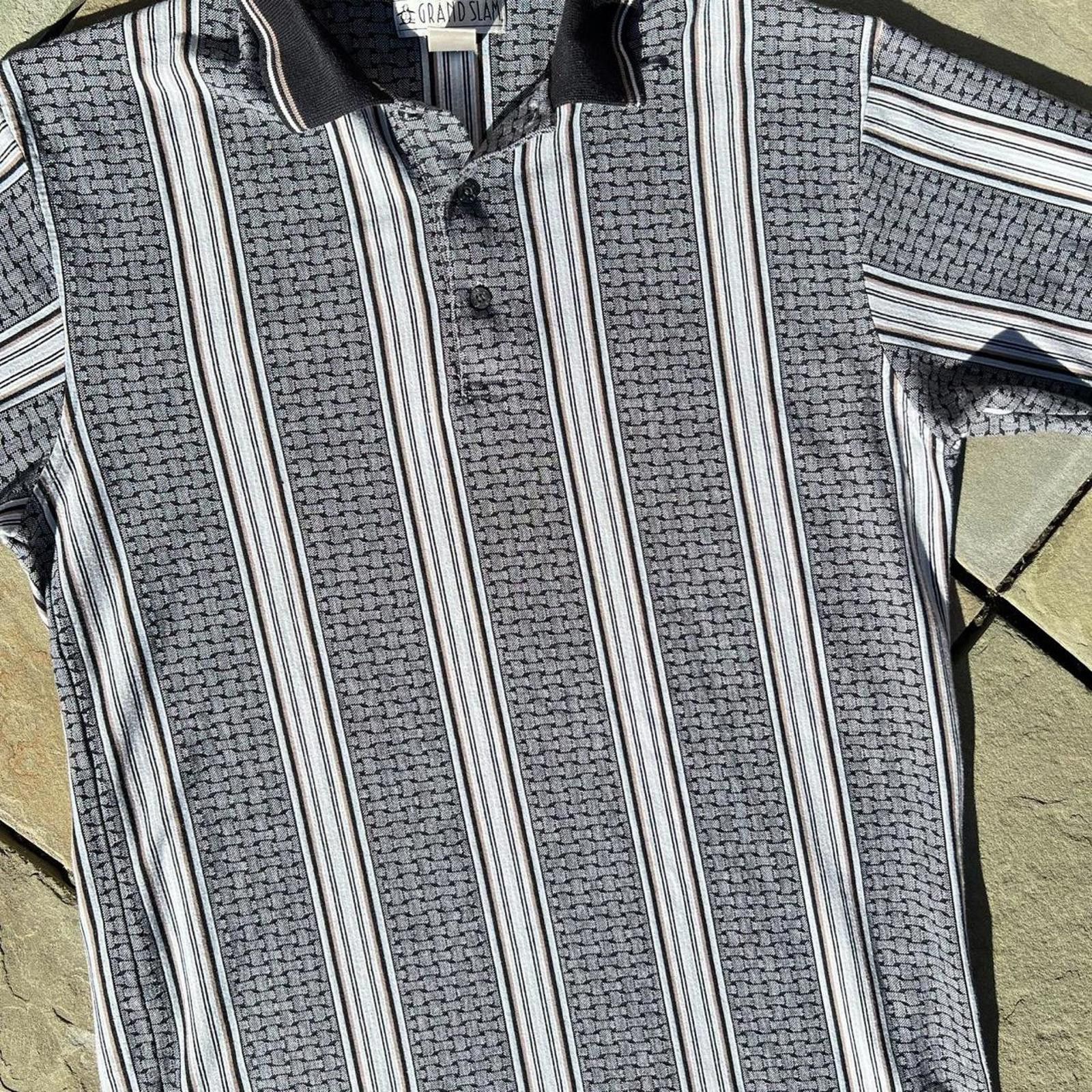 Vintage Neo-Vintage Y2K Vertical Stripe + Pattern Polo Size US M / EU 48-50 / 2 - 2 Thumbnail