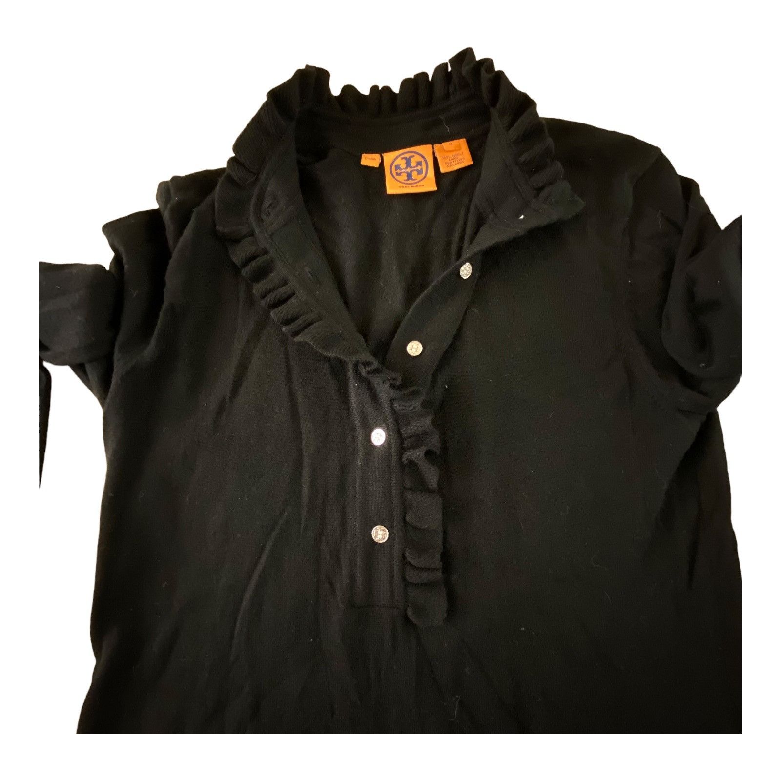 Tory Burch Tory Burch Wool Pullover Tunic Sweater Buttons Black Medium Size M / US 6-8 / IT 42-44 - 3 Thumbnail