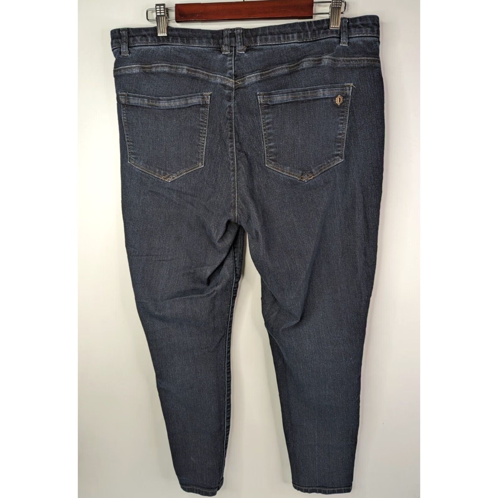 Vintage Democracy Jeans Skinny Dark Wash Size 14 Mid Rise Women's Slim 5-Pocket Denim Blue Size 36" / US 14 / IT 50 - 4 Thumbnail