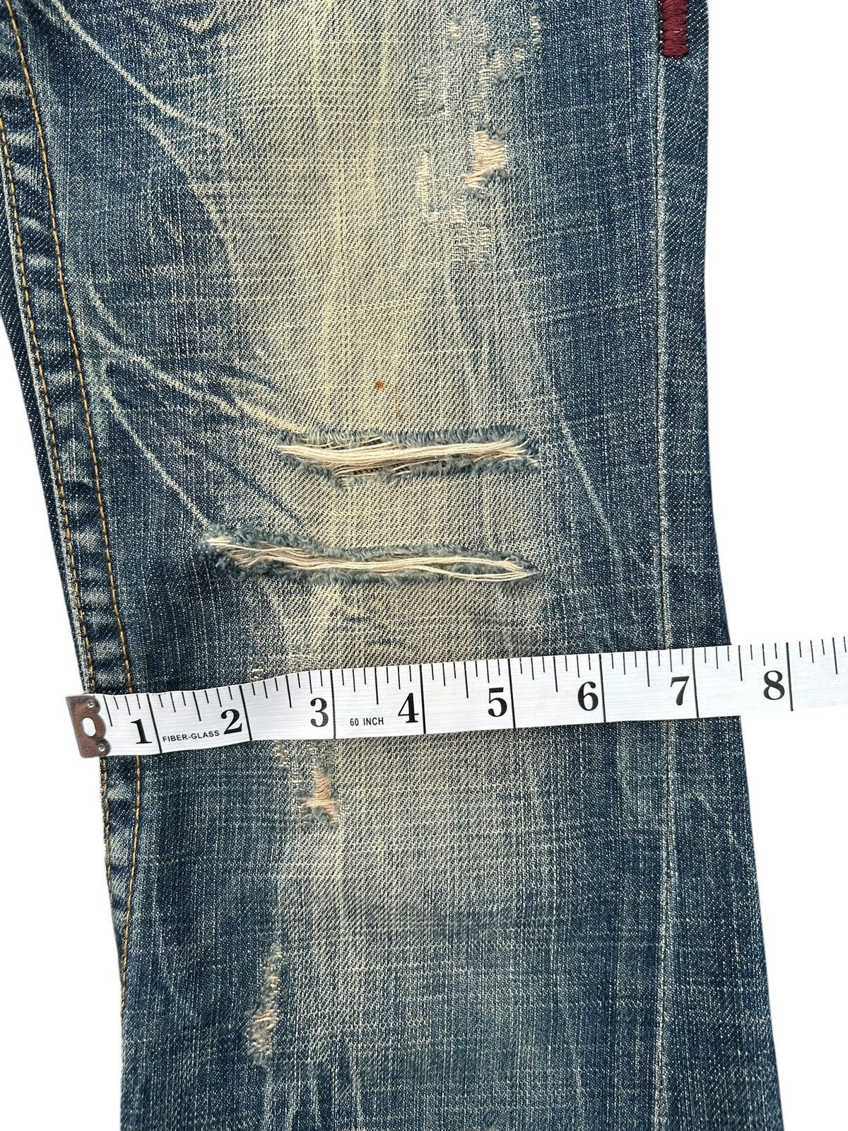 Kapital Flare Yoshitomo Nara Lolita Distressed Denim Jeans Size US 30 / EU 46 - 21 Thumbnail