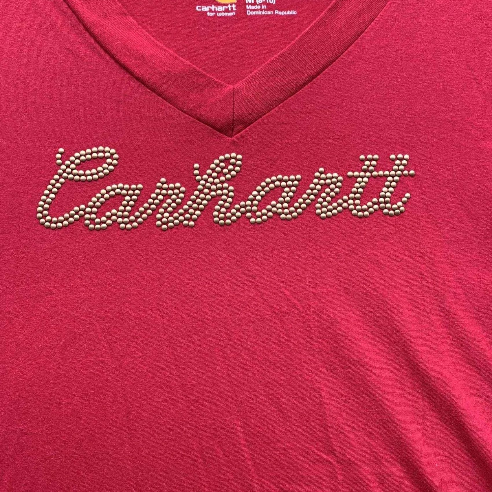 Carhartt Carhartt T-Shirt Womens Medium M Red Pink Studded Logo Outdoor Casual Size M / US 6-8 / IT 42-44 - 3 Thumbnail