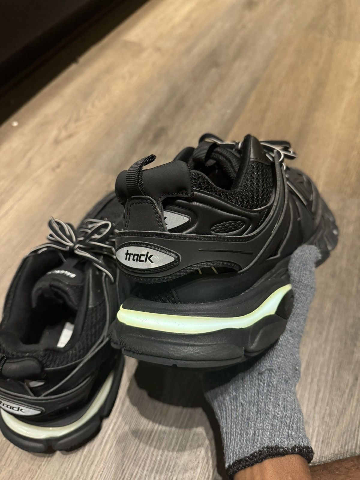 Balenciaga BALENCIAGA Black Track LED Runners Size US 12 / EU 45 - 15 Thumbnail