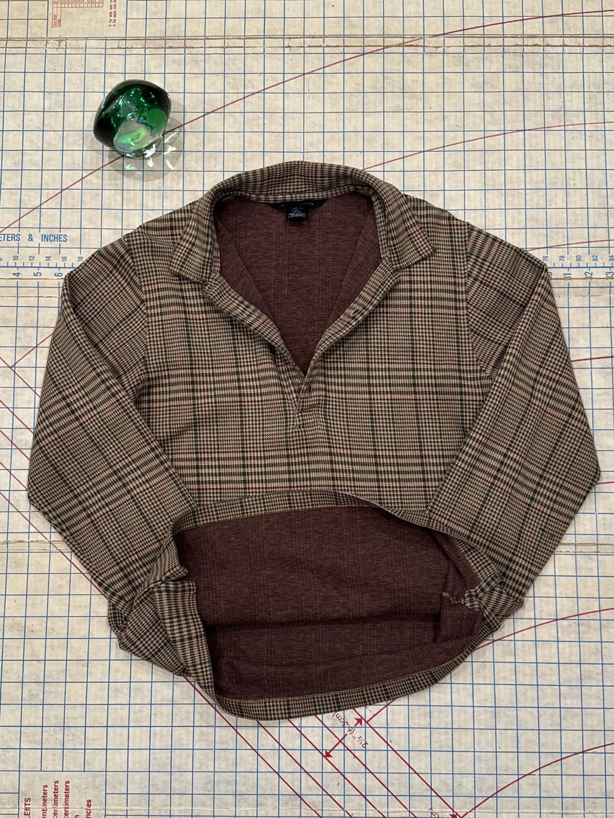 Lands' End Vintage Lands End Long Sleeve Polo Shirt Brown Checkered Size US M / EU 48-50 / 2 - 12 Thumbnail