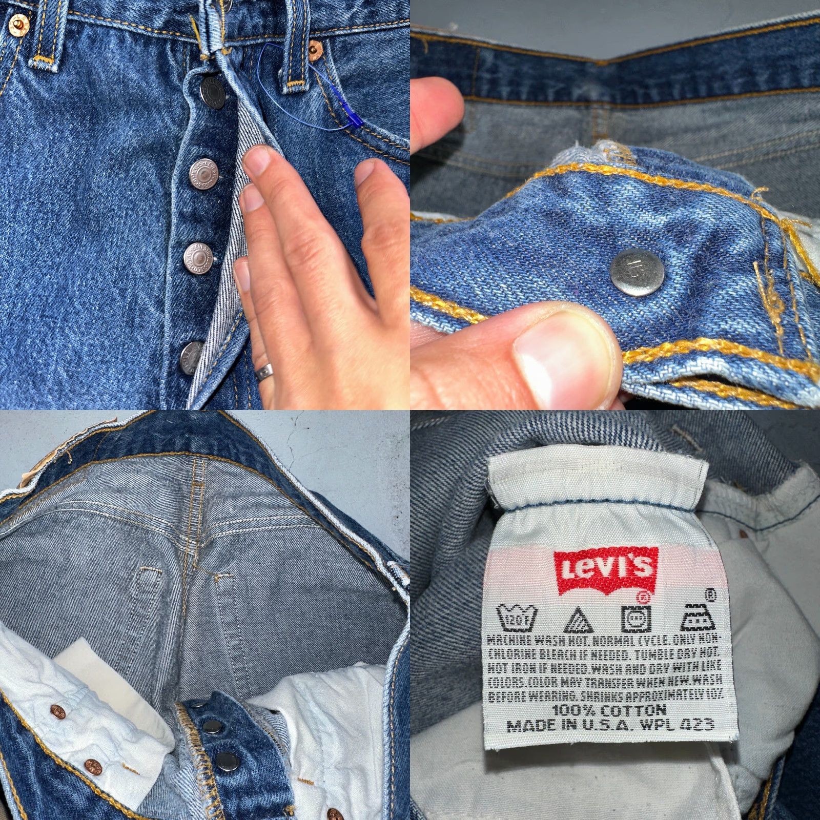 Levi's VINTAGE Levi's 501 Jeans 90s USA Straight Leg Blue Med Wash 32x33 Mens Size US 32 / EU 48 - 8 Thumbnail