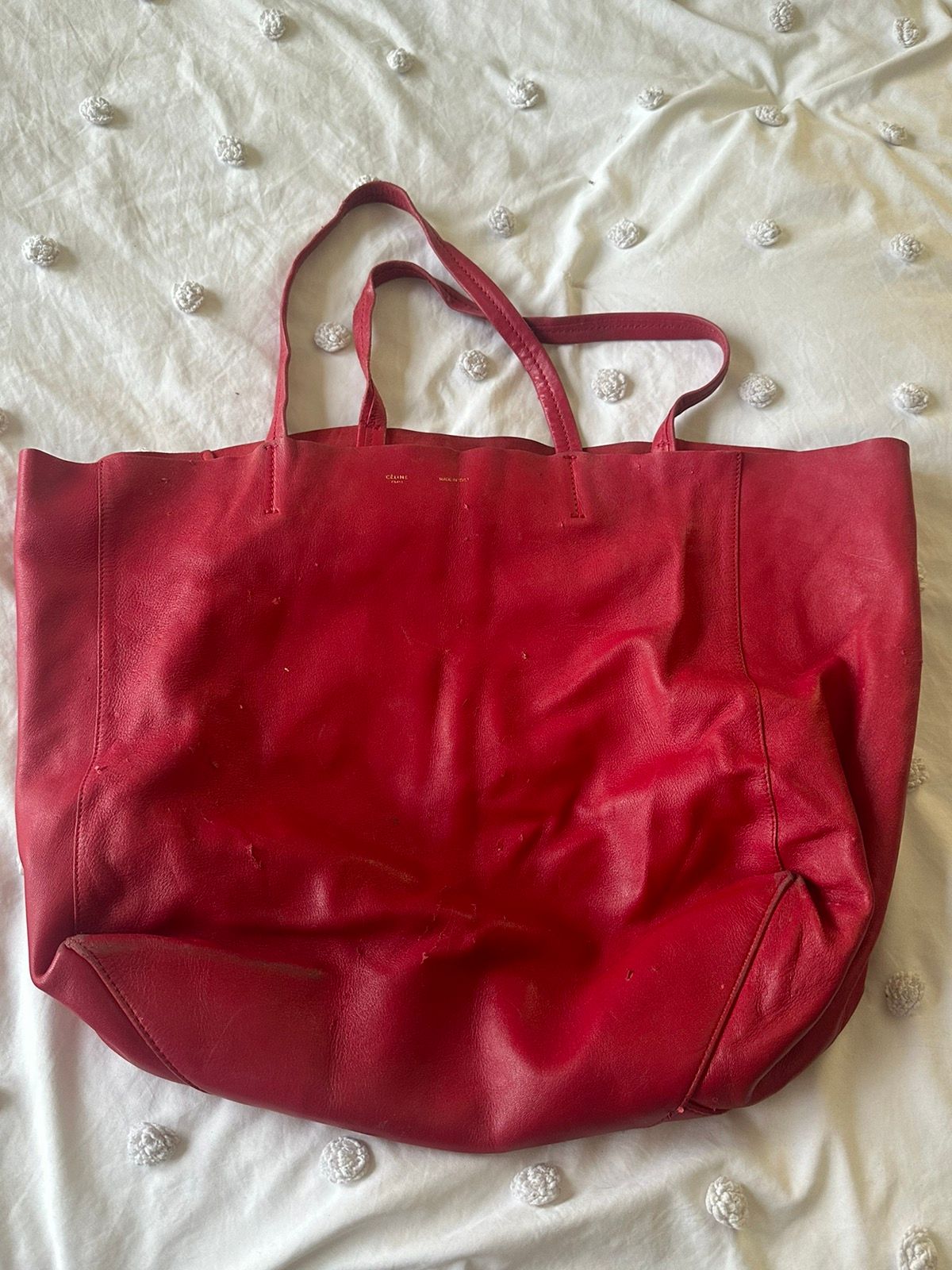 Celine CÉLINE Horizantal Cabas Tote - Genuine Red Leather Size ONE SIZE - 2 Preview
