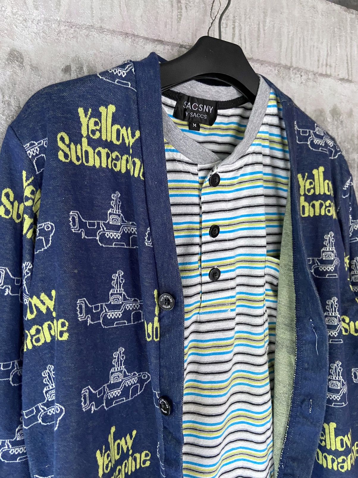 Japanese Brand THE BEATLES KNIT 2 IN 1 SACSNY STRIPED TEE Size US M / EU 48-50 / 2 - 4 Thumbnail