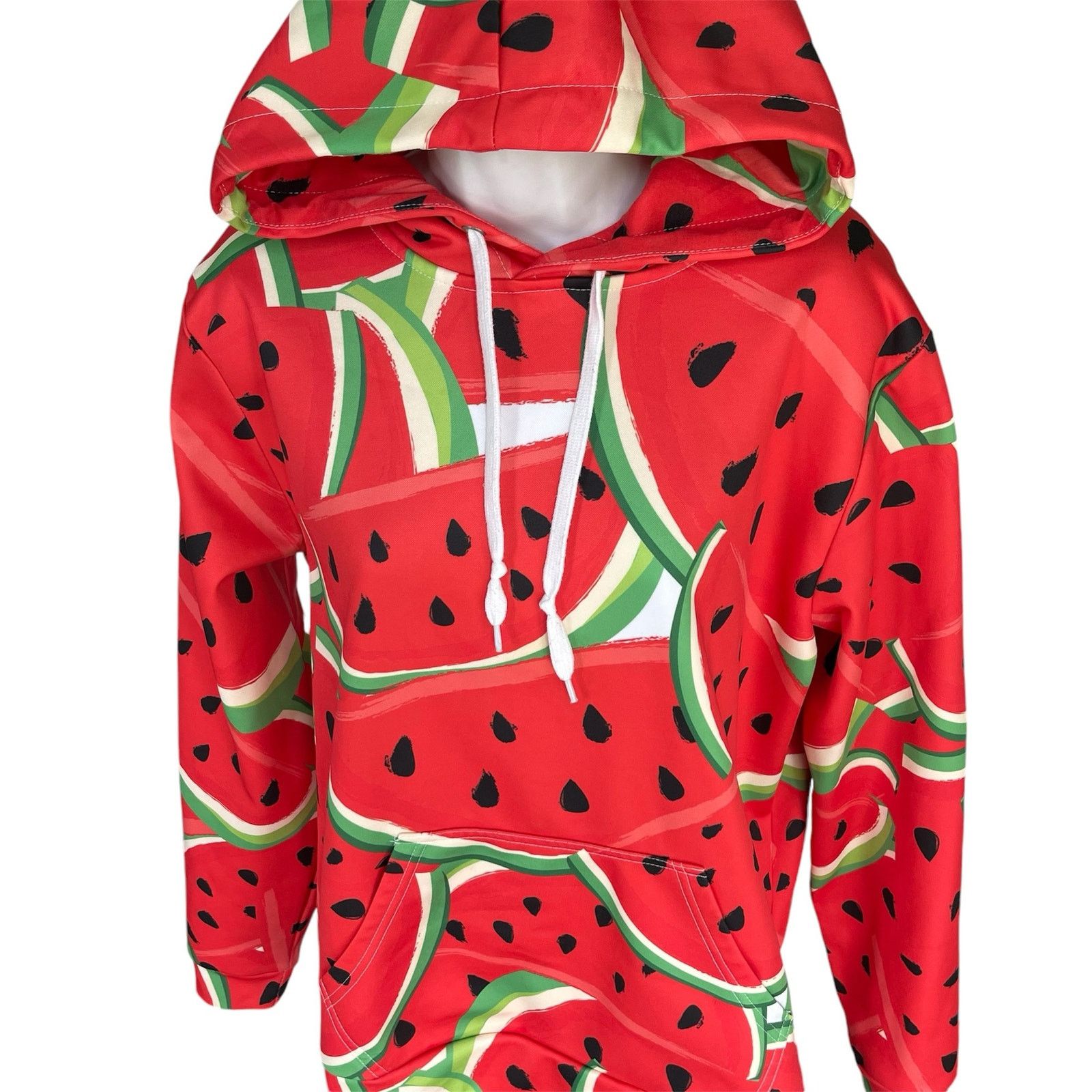 Other Watermelon Long Sleeve Hoodie Pullover Sweatshirt Pocket Size XS / US 0-2 / IT 36-38 - 2 Thumbnail