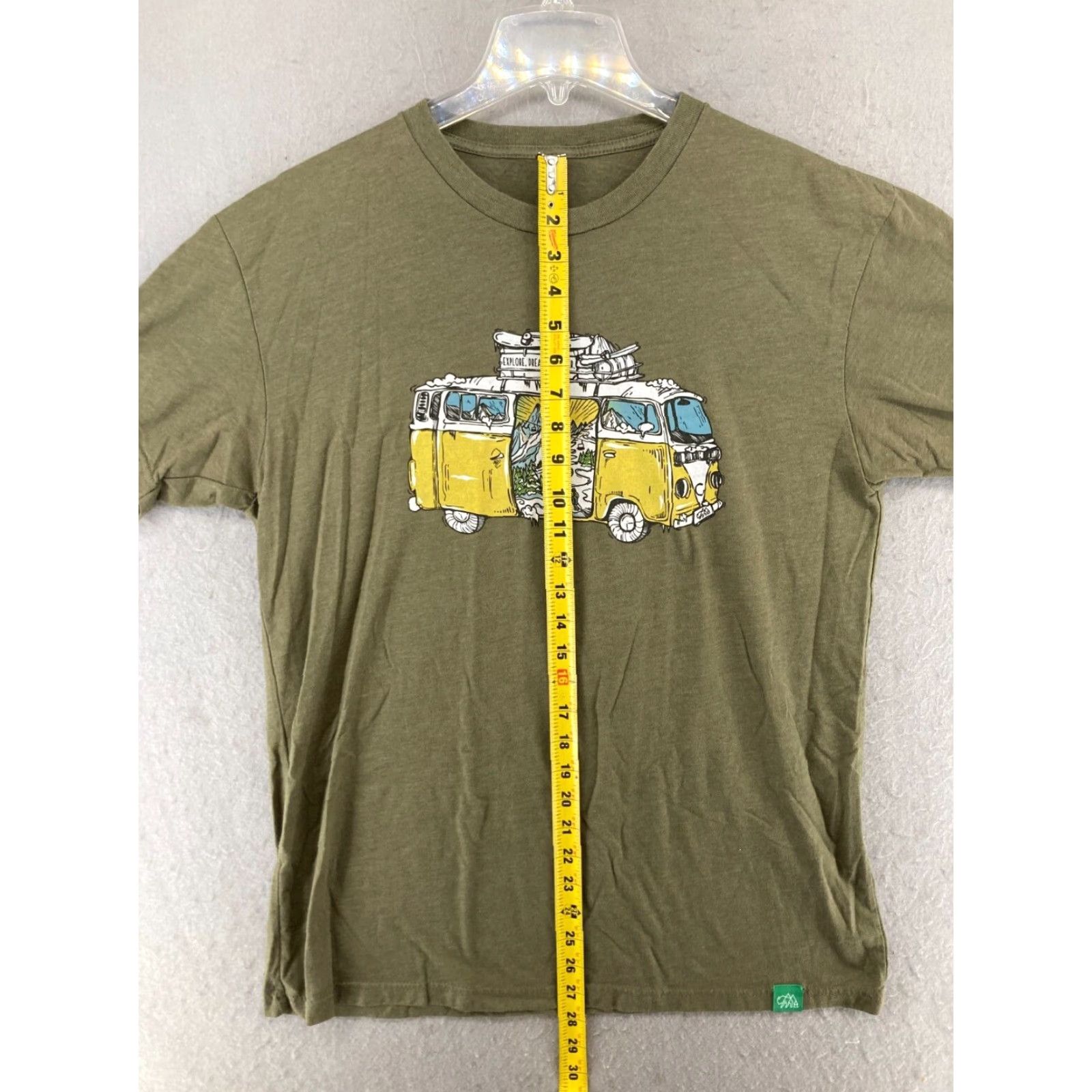 Vintage Hippie Bus Travel Shirt Adult Medium Green Short Sleeve Crew Neck Mens Size US M / EU 48-50 / 2 - 3 Thumbnail