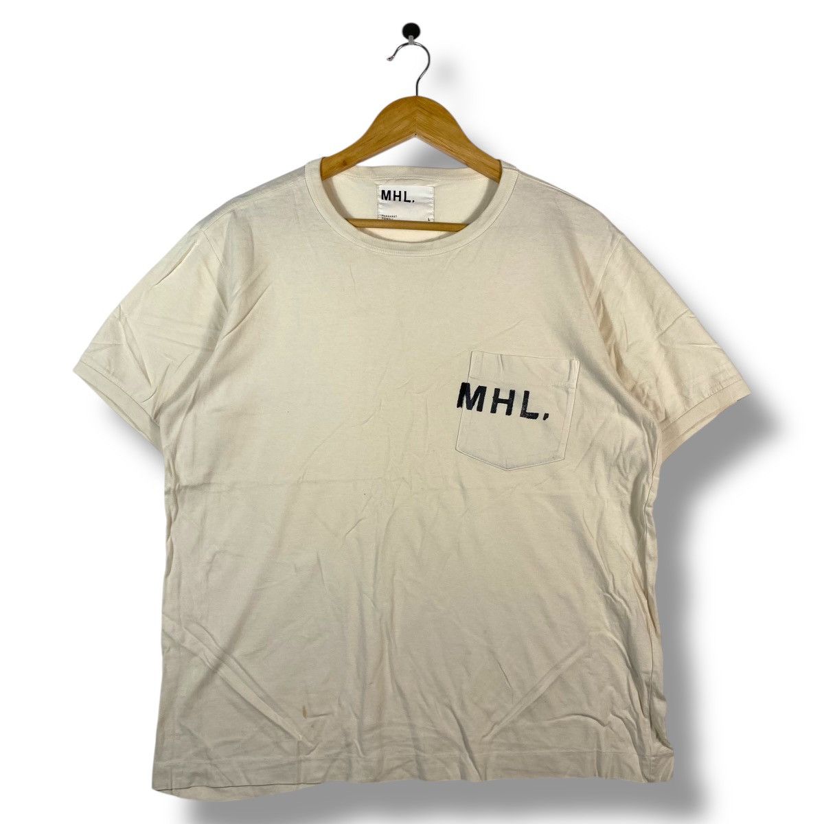 Margaret Howell British Designer MHL MARGARET HOWELL Pocket Beige Tee Shirt Size US L / EU 52-54 / 3 - 1 Thumbnail