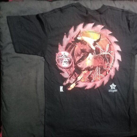 Vintage Vintage Professional Bull Riders Terminator Rodeo T-Shirt Size US M / EU 48-50 / 2 - 7 Thumbnail