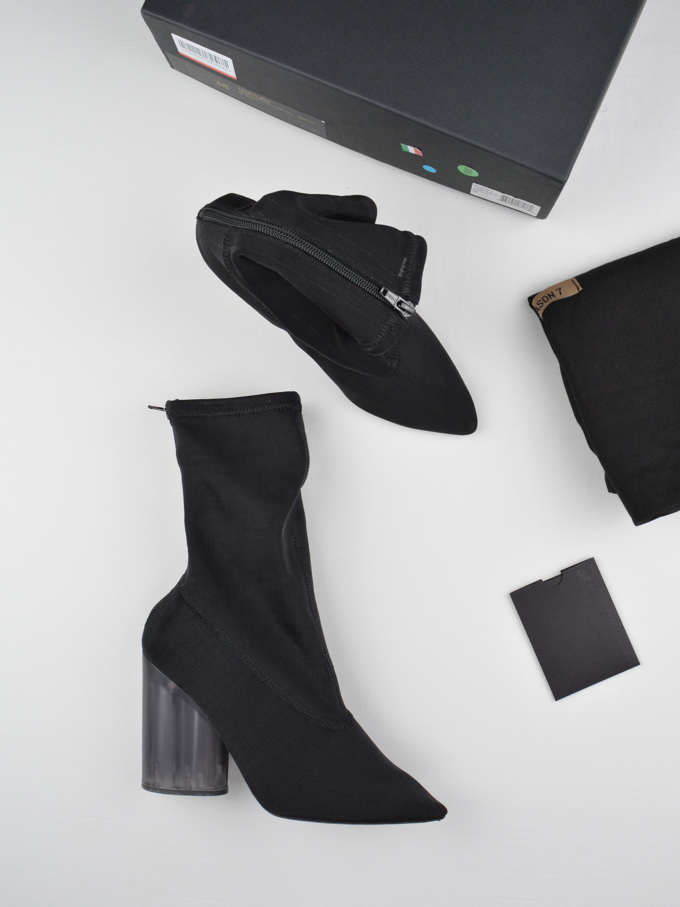 image of Yeezy Season Season 7 (2018) - Stretch Mesh Ankle Boots - Graphite, Women's